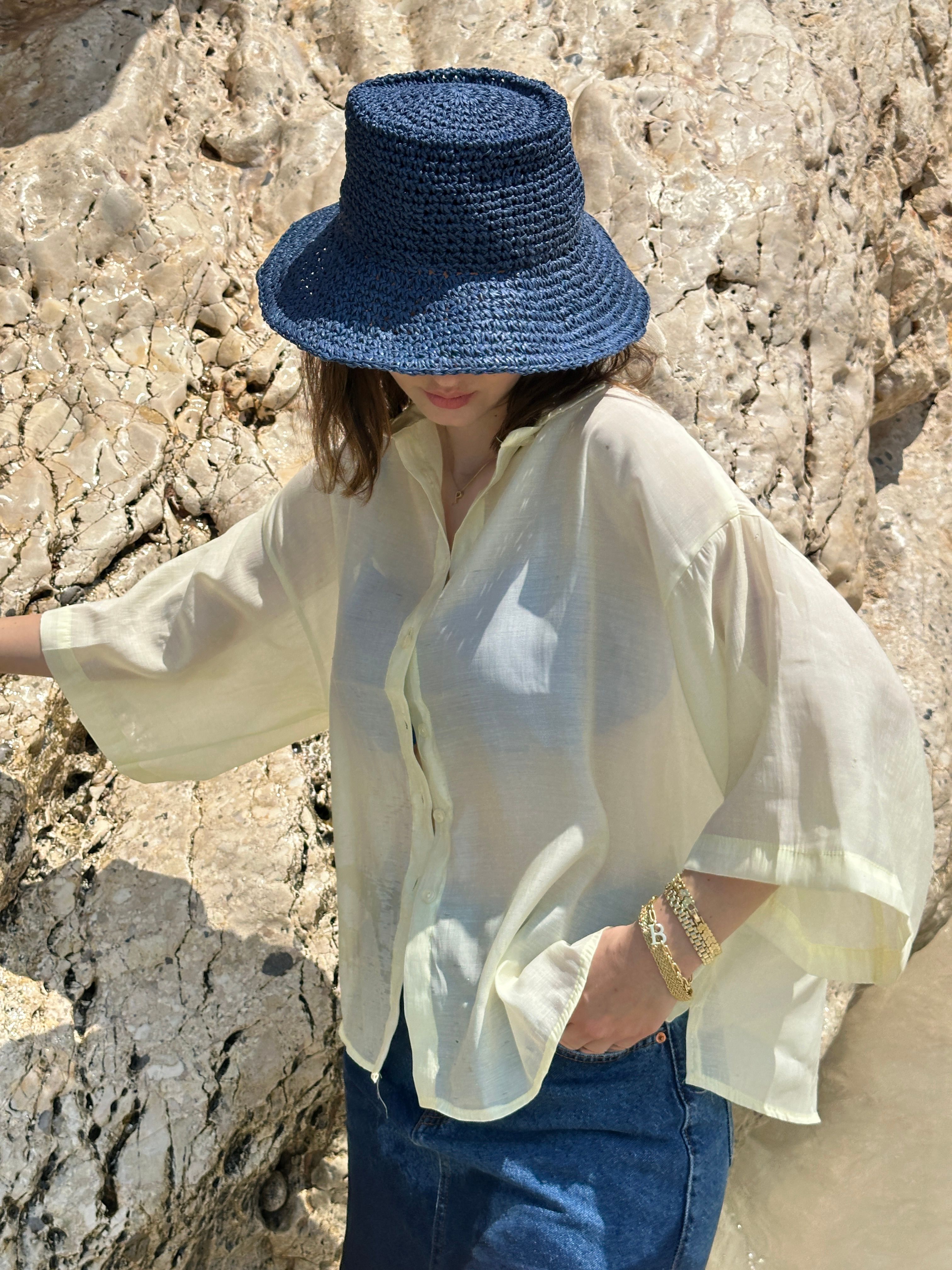 Oversize İpeksi Gömlek Açık Sarı STD