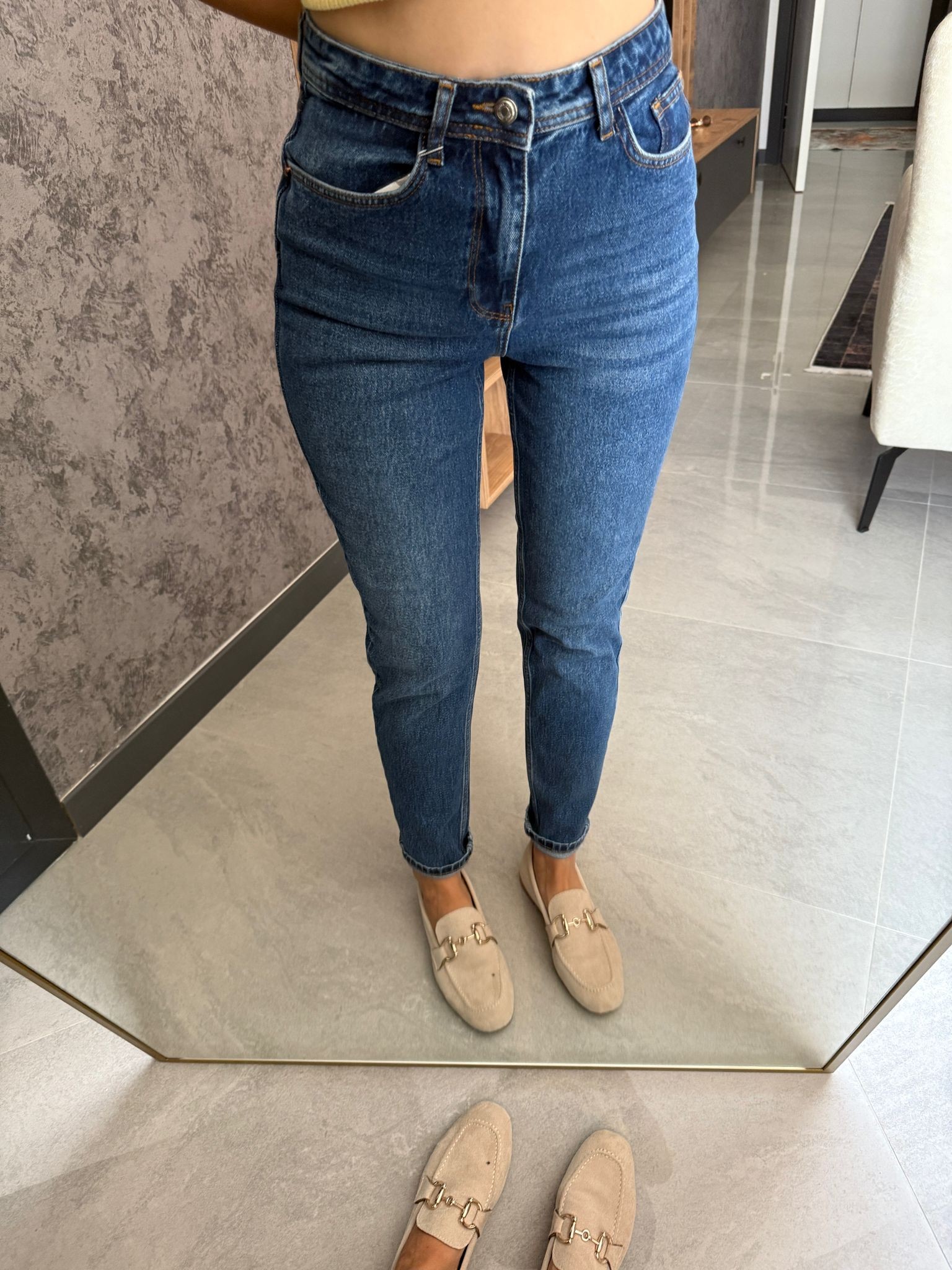 Özel Seri Fit Kesim Boyfit Jean Push uP