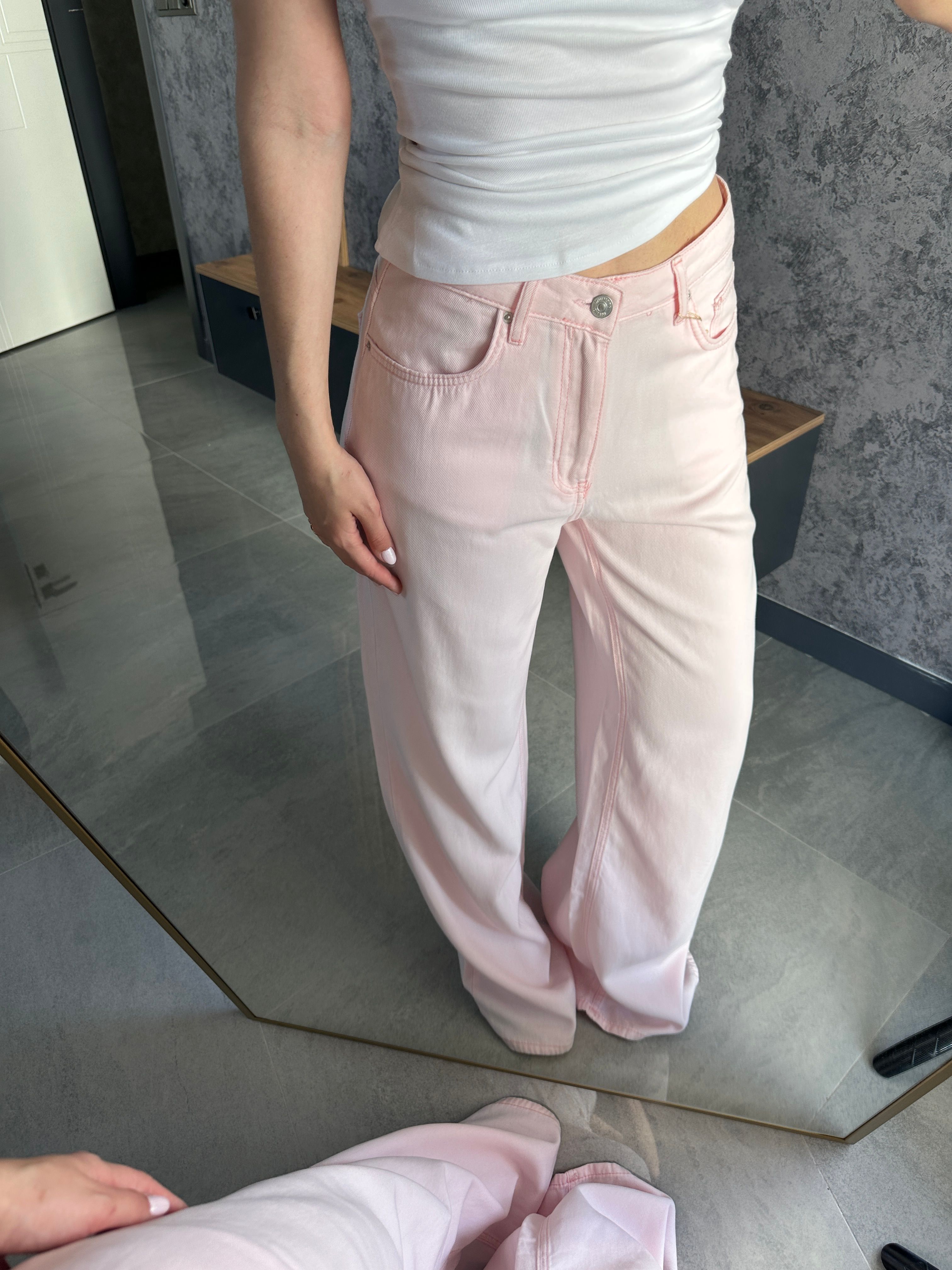 Dilvin Organik Pamuk Tensel Denim Pantolon Pembe