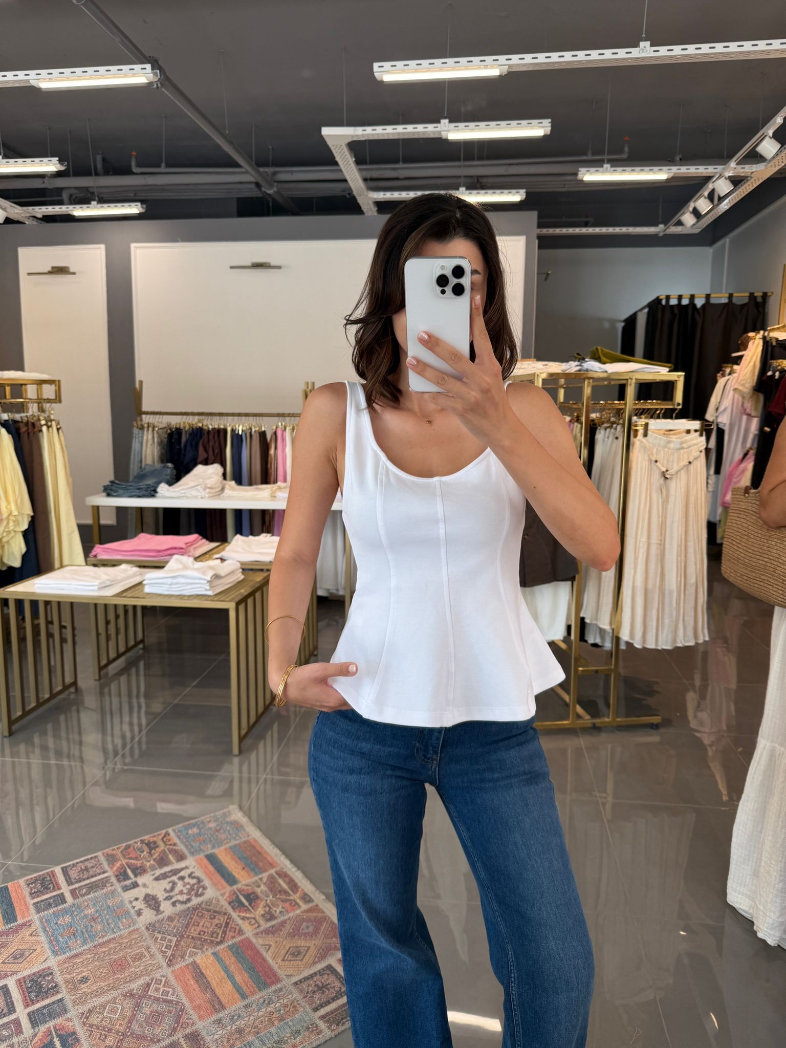Kalın Askılı Peplum Top