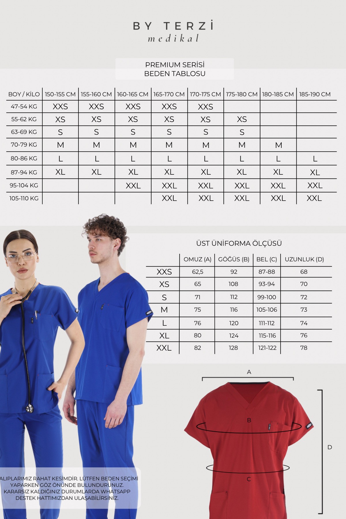 Erkek Y-PREMIUM Antrasit (Tek-Üst) Likralı Scrubs
