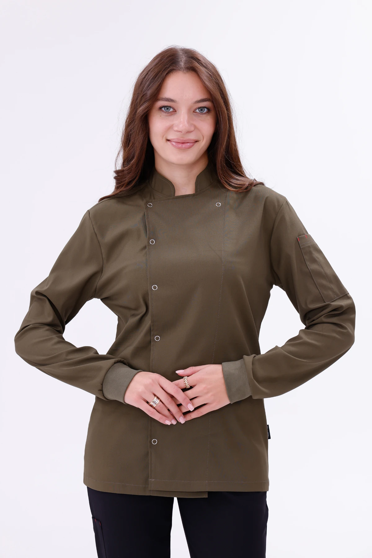 Kadın Apollon Haki (Şef-Ceketi & Uzun-Kol) Likralı