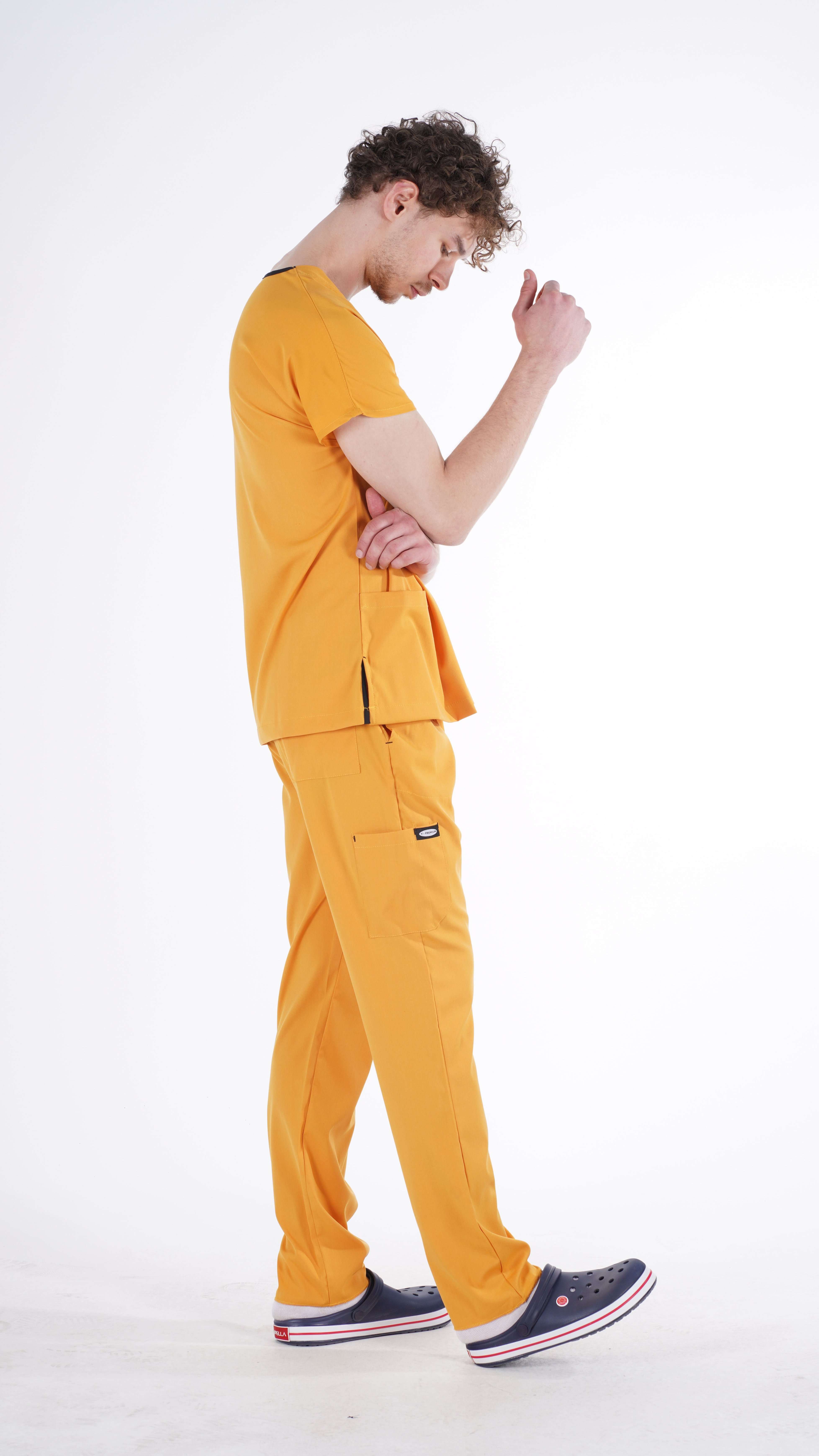 Erkek Y-PRIME Hardal (Takım) Likralı Scrubs