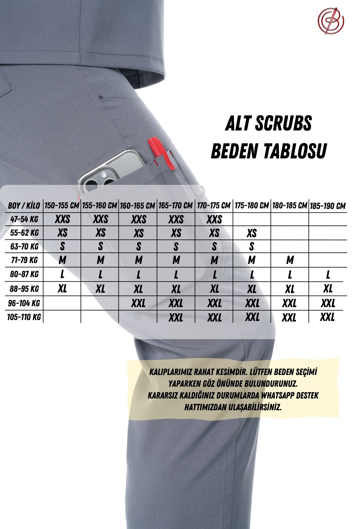 Kadın Y-PREMIUM Lacivert (Tek-Alt) Likralı Scrubs
