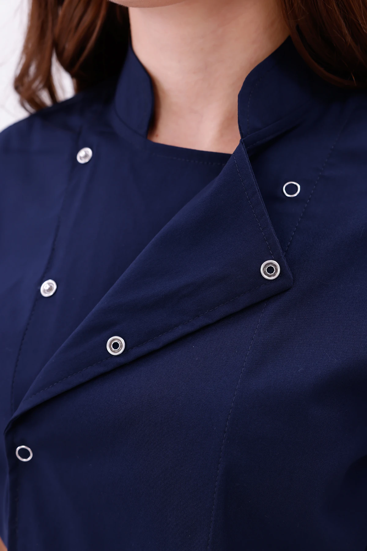 Kadın Apollon Lacivert (Şef-Ceketi & Kısa-Kol) Likralı