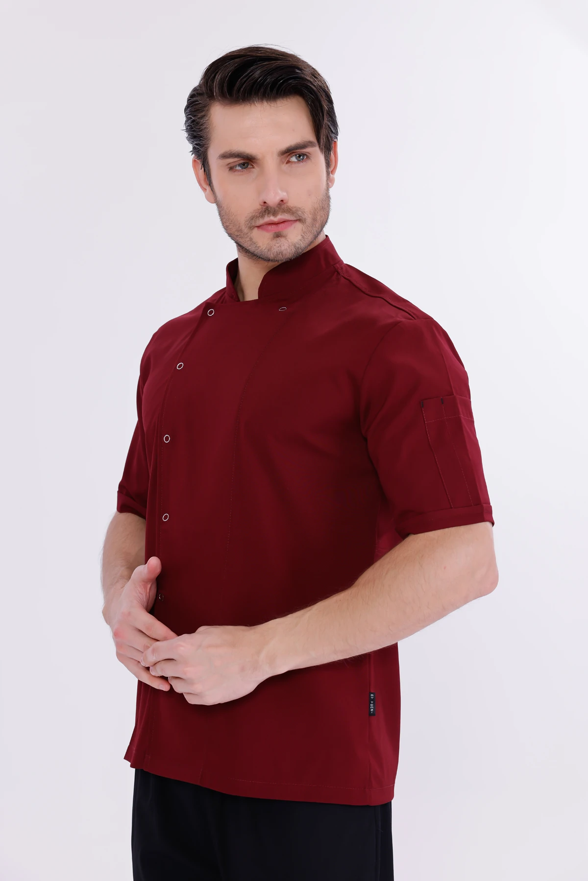 Erkek Apollon Bordo (Şef-Ceketi & Kısa-Kol) Likralı