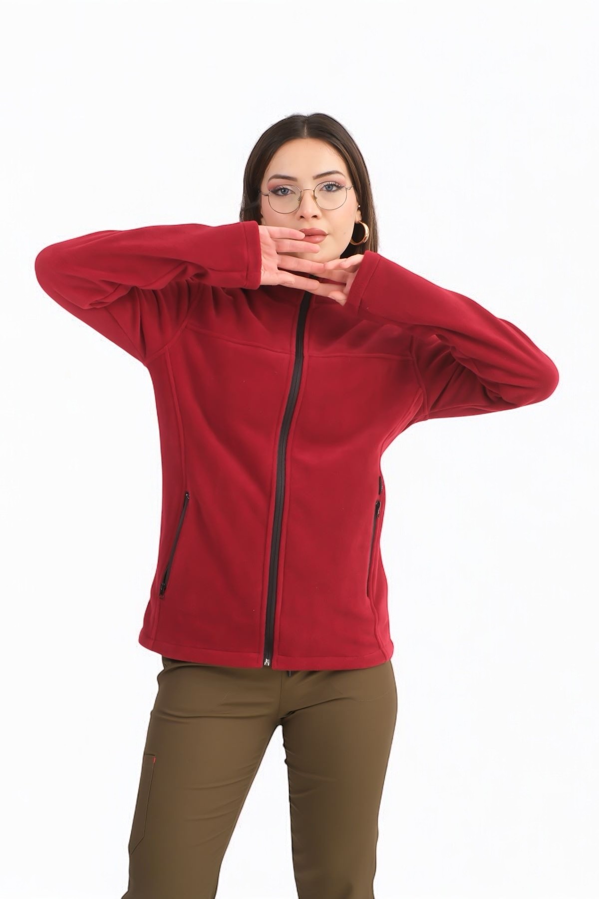 Unisex Aqua Bordo (Polar-Ceket)