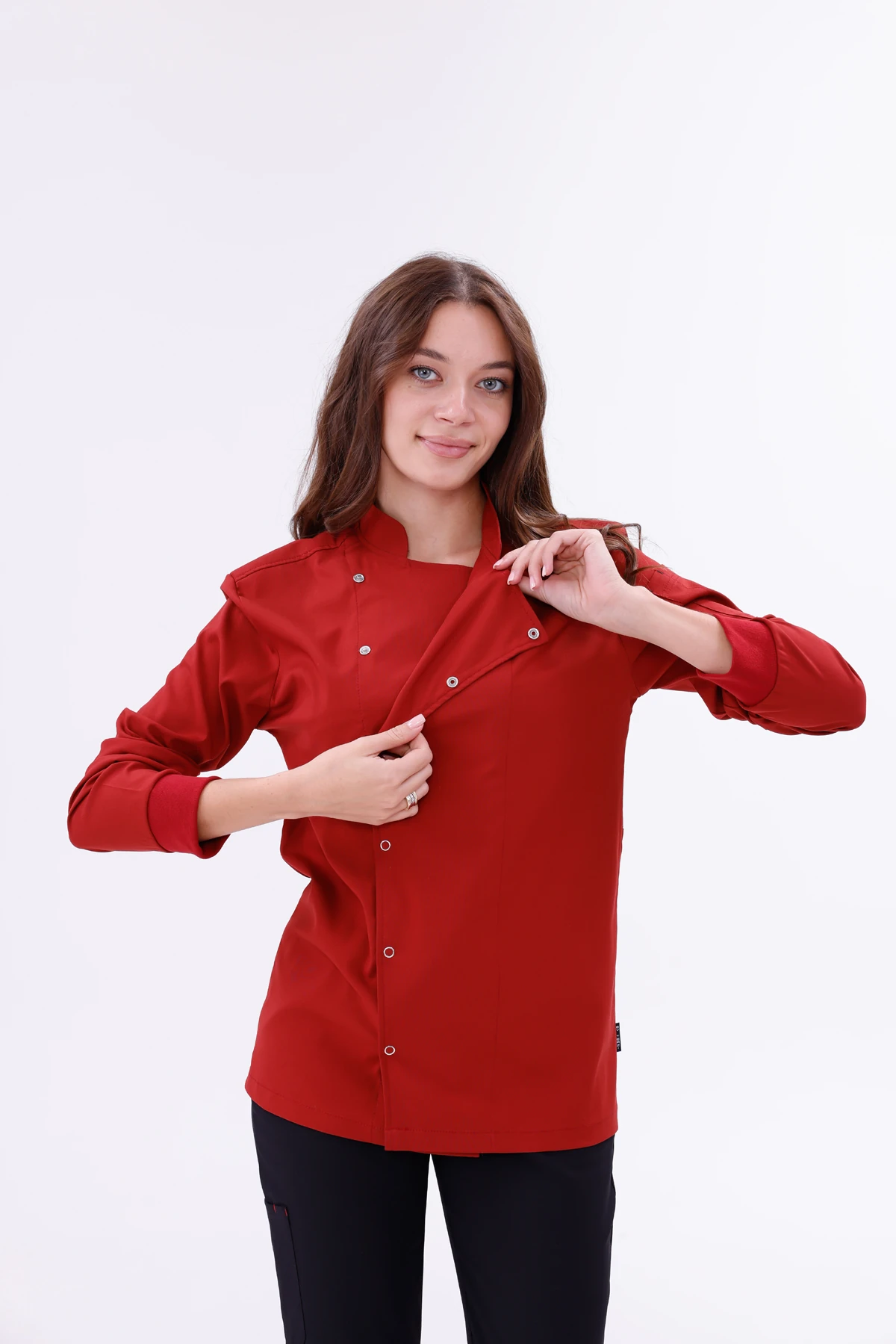 Kadın Apollon Kiremit (Şef-Ceketi & Uzun-Kol) Likralı