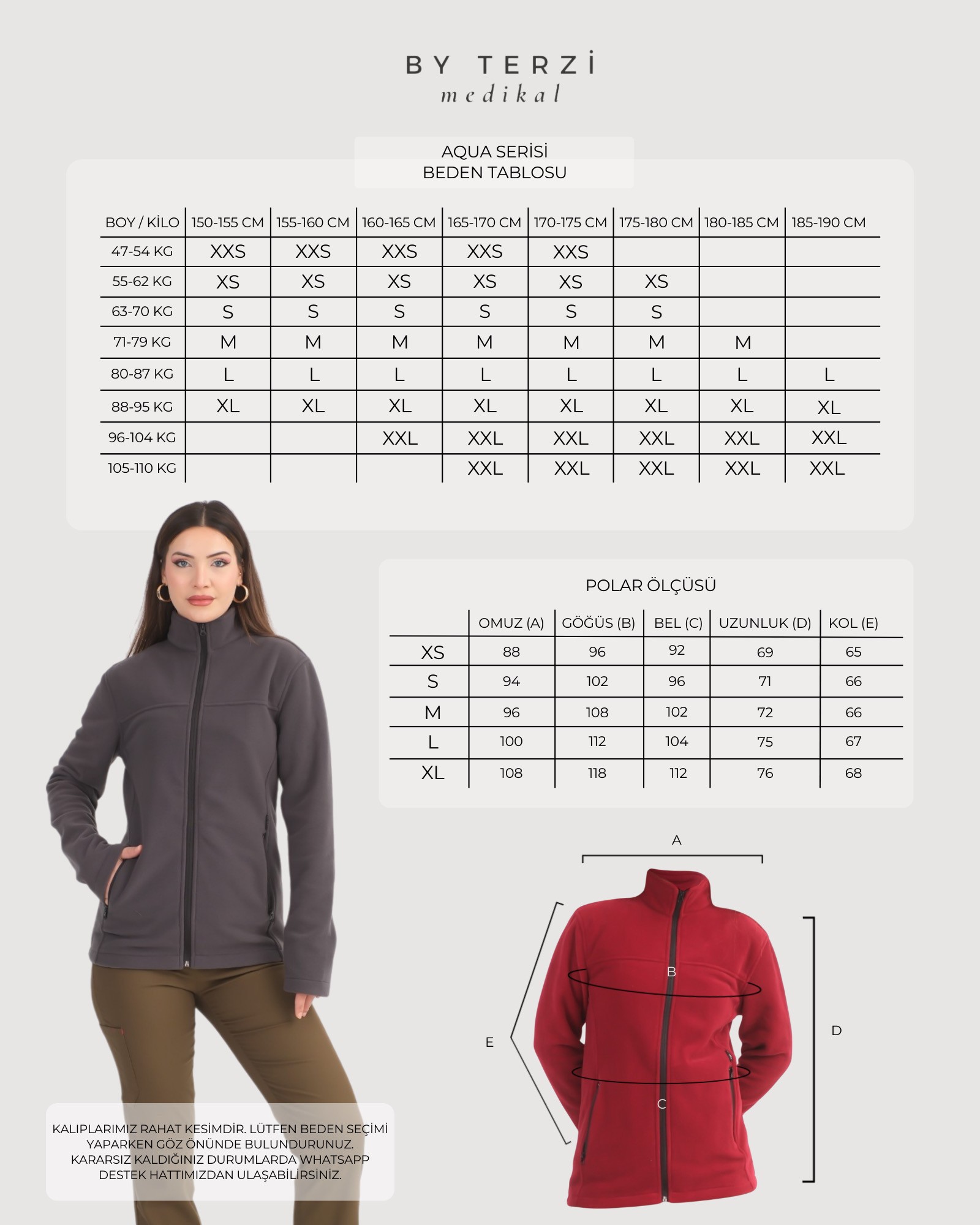 Kadın Aqua Bordo (Polar-Ceket)