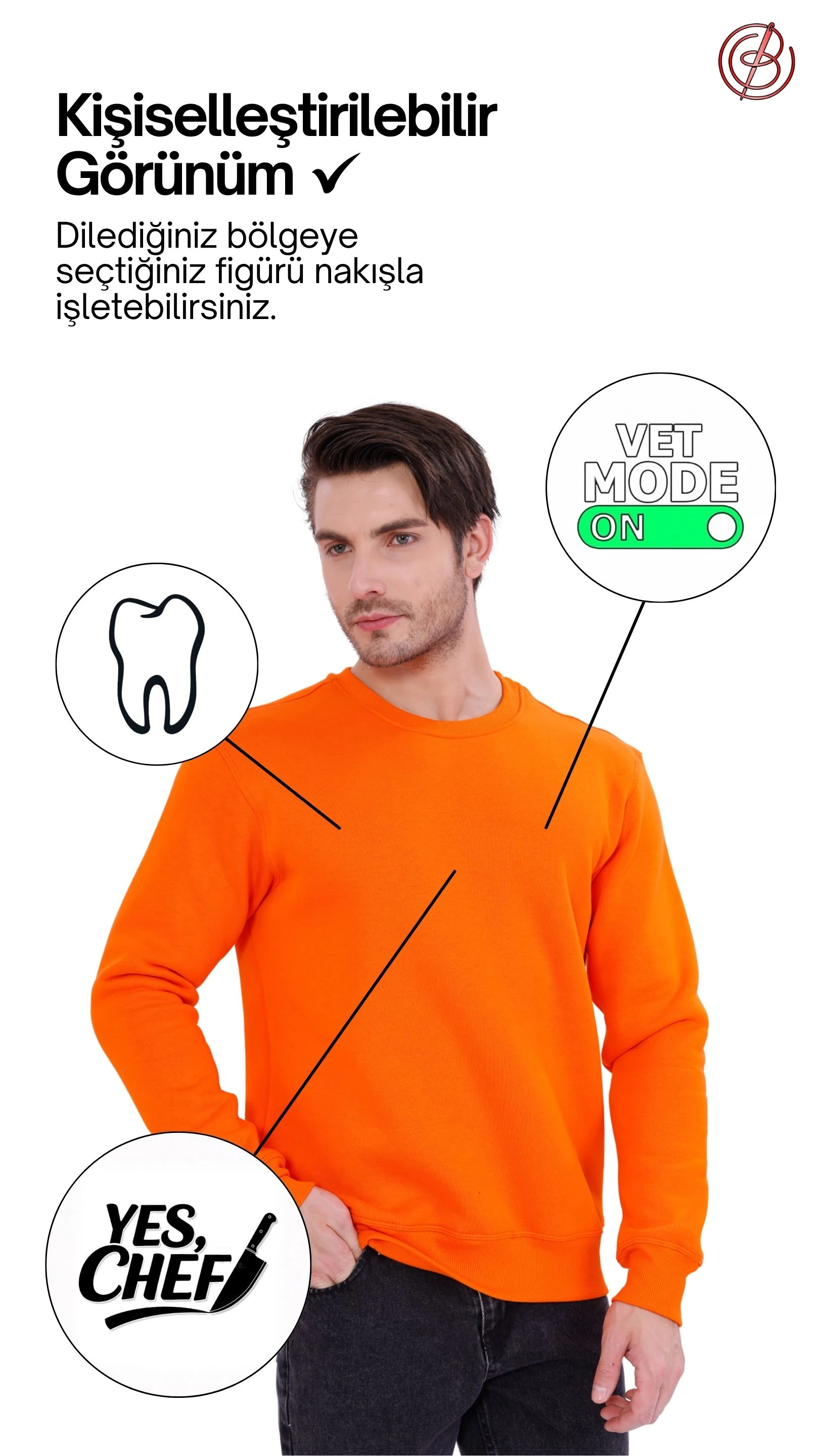 Erkek Nova-Turuncu (Sweatshirt)