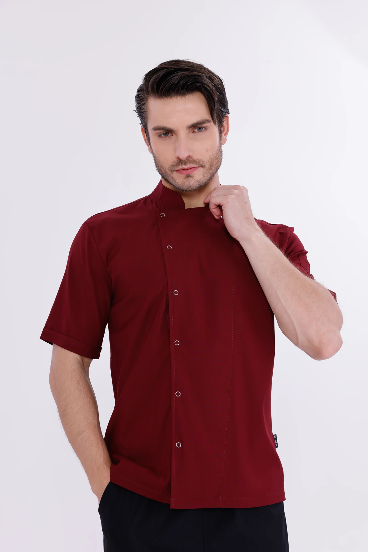 Erkek Apollon Bordo (Şef-Ceketi & Kısa-Kol) Likralı