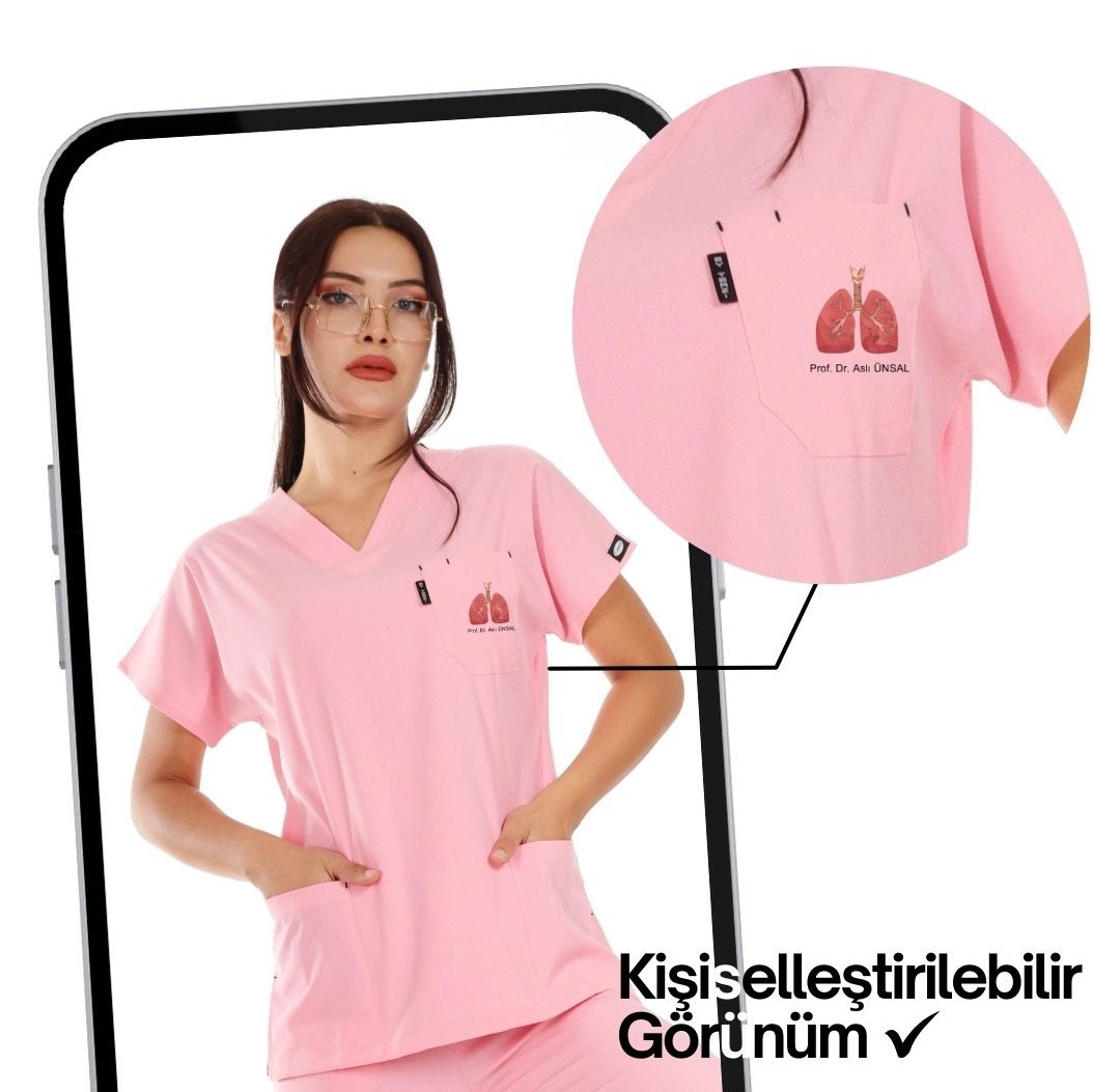 Kadın Y-PREMIUM Lila (Takım) Likralı Scrubs