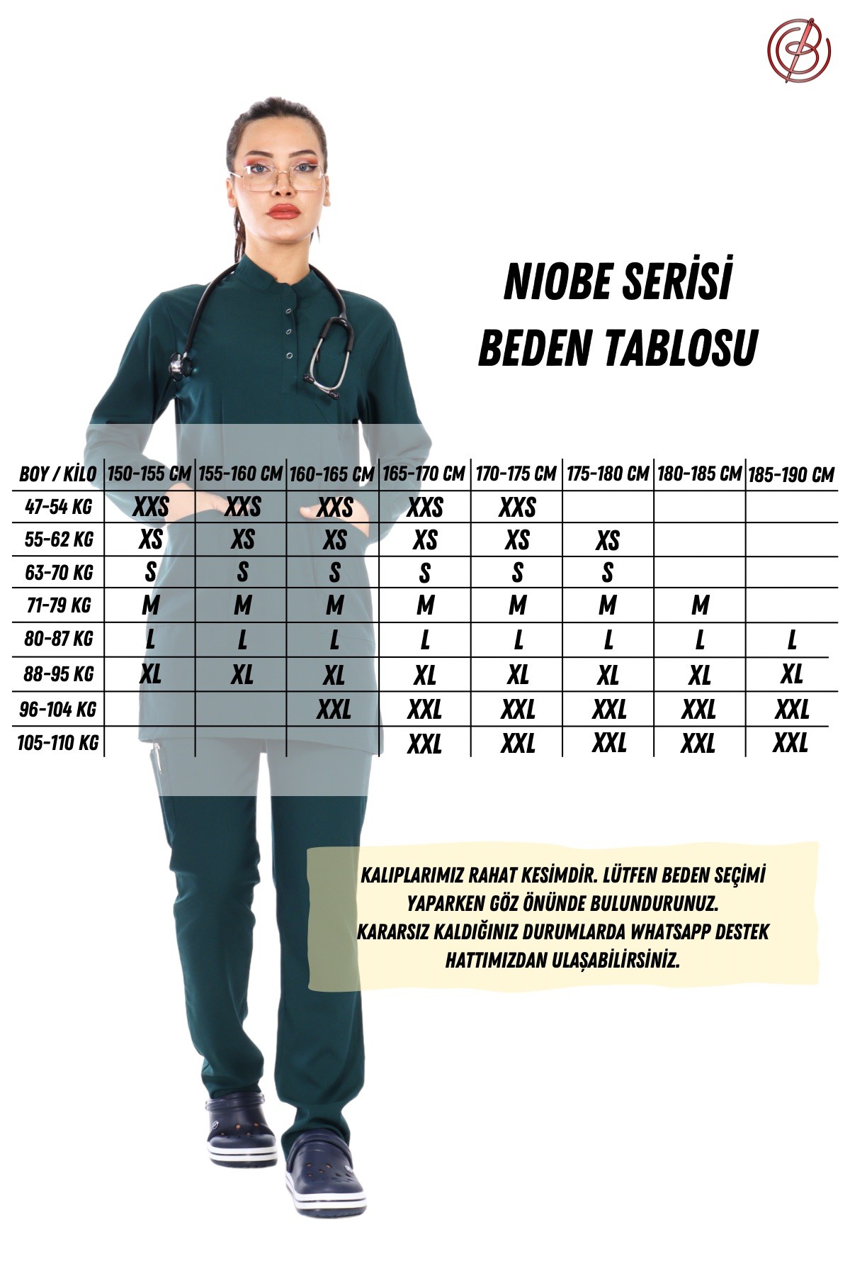 Kadın NIOBE Kiremit (Tek-Üst) Likralı Scrubs