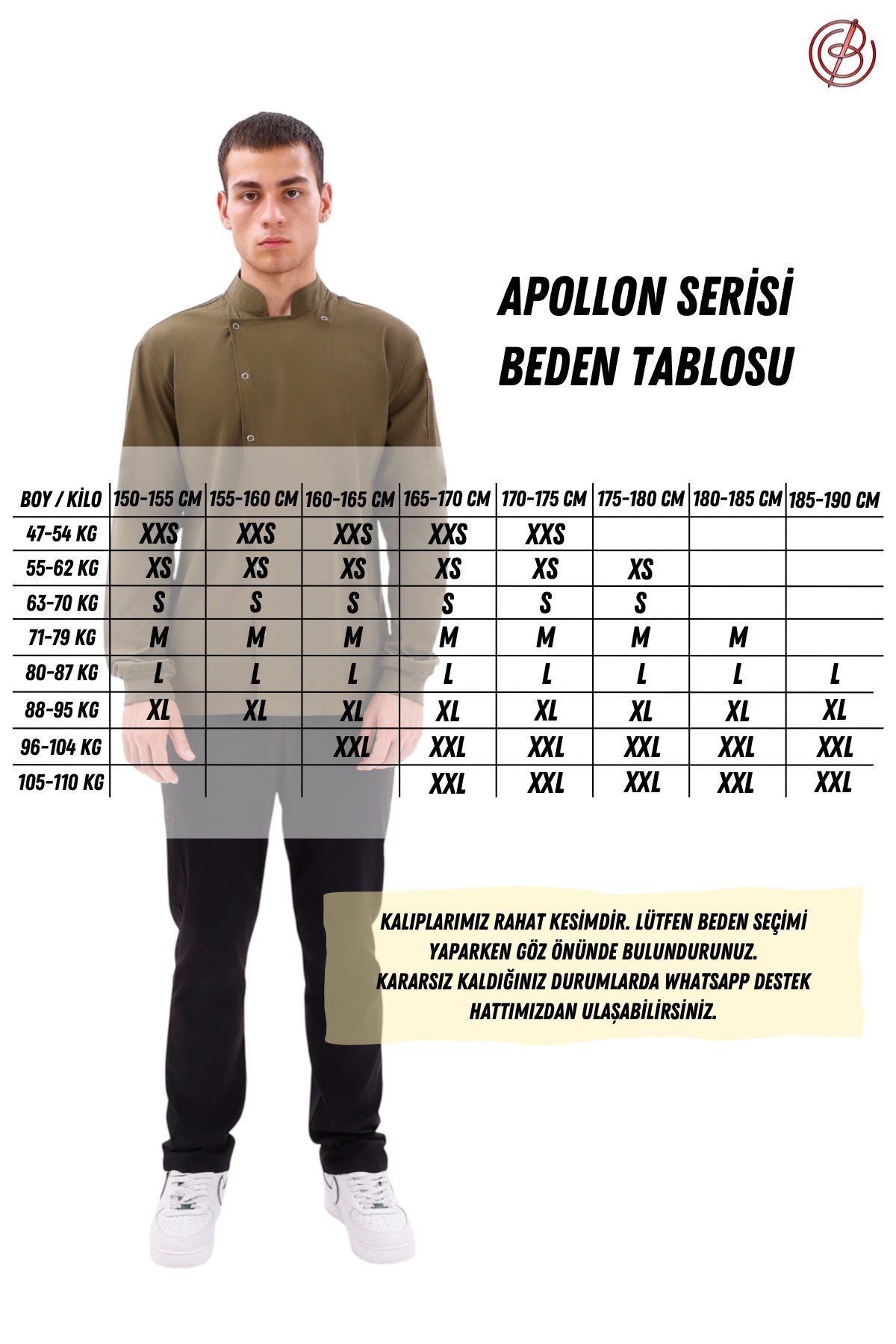 Erkek Apollon Siyah (Şef-Ceketi) Likralı