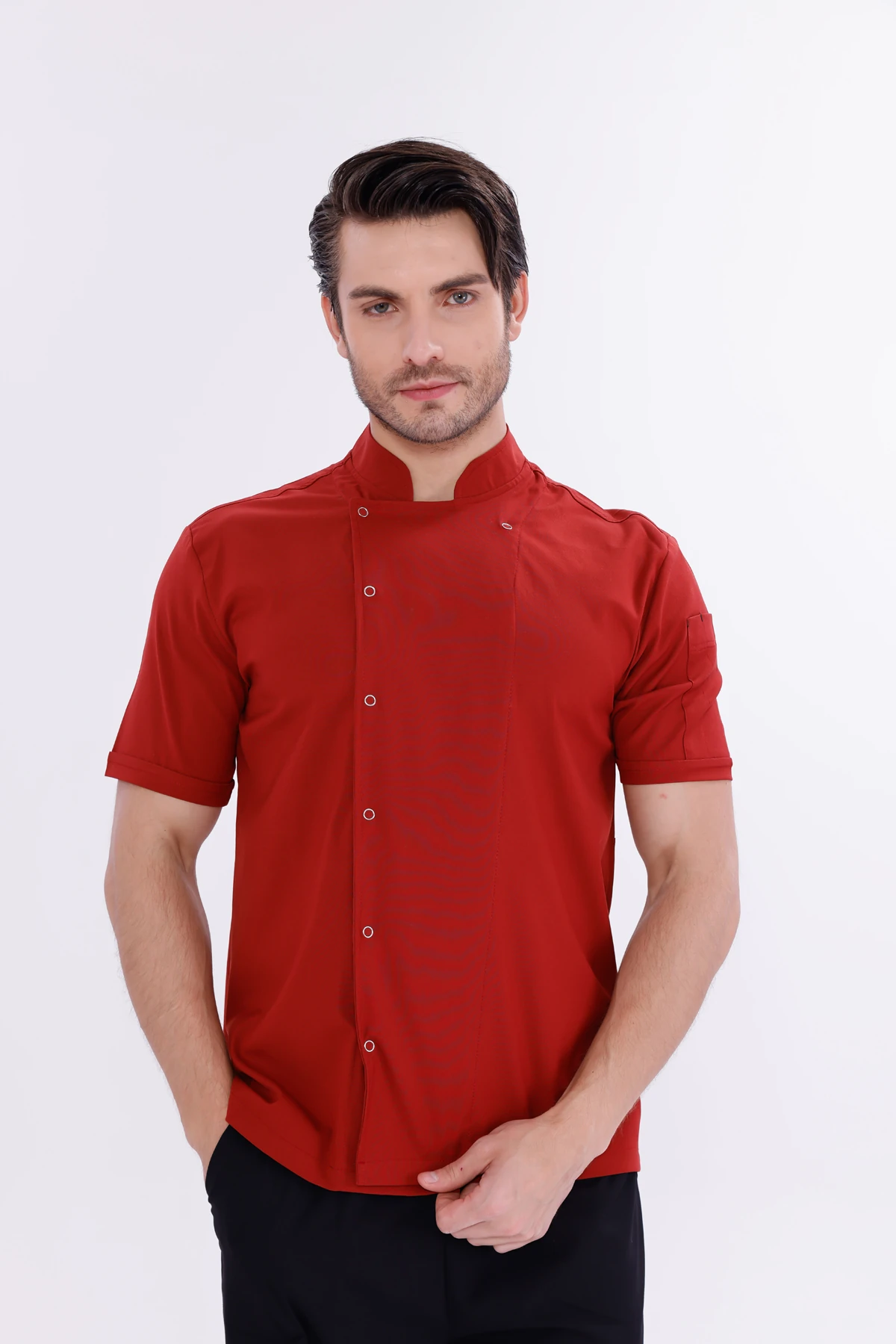 Erkek Apollon Kiremit (Şef-Ceketi & Kısa-Kol) Likralı