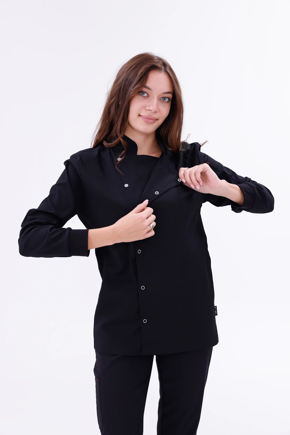 Kadın Apollon Siyah (Şef-Ceketi & Uzun-Kol) Likralı