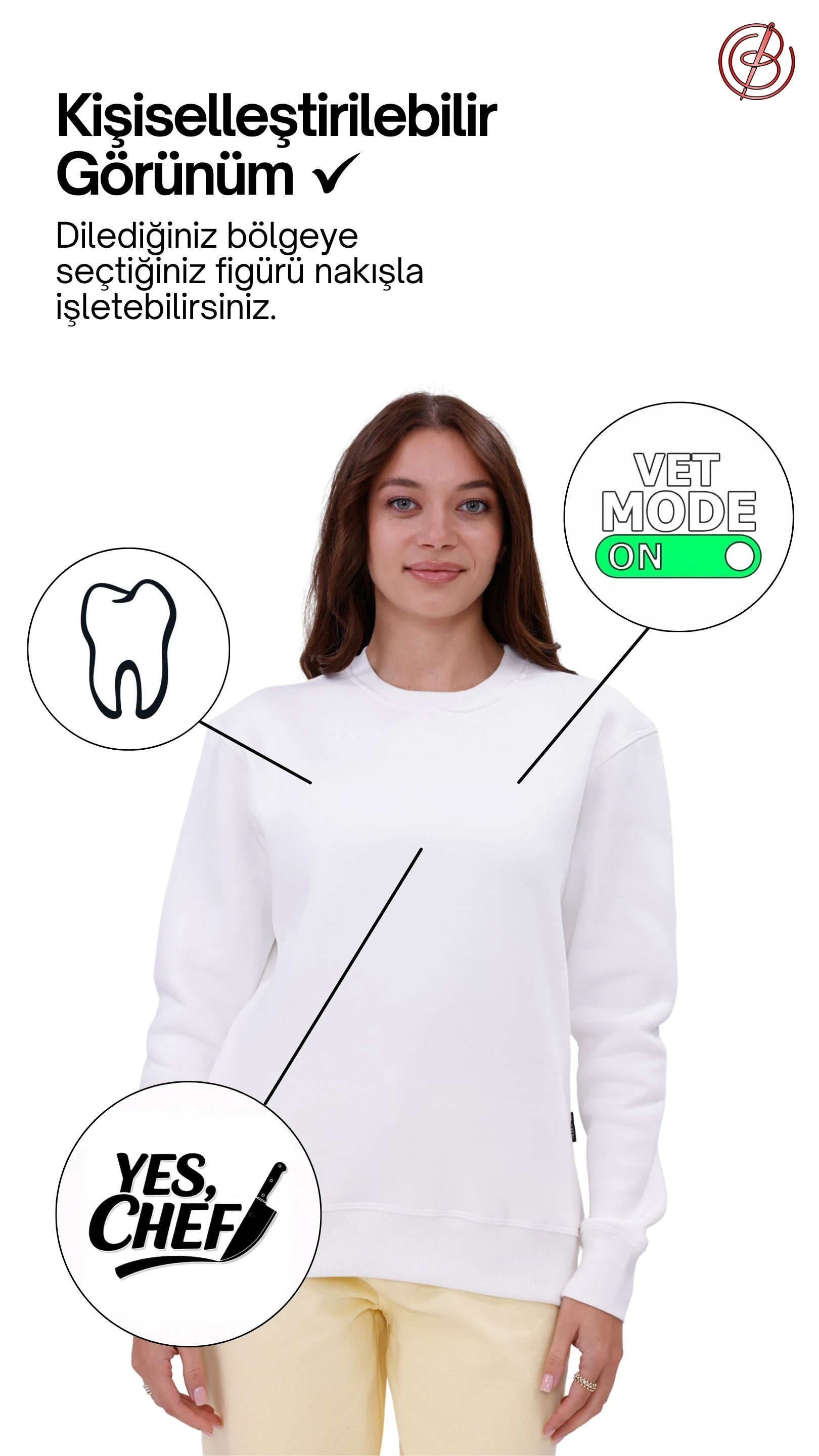 Kadın Nova-Beyaz (Sweatshirt)