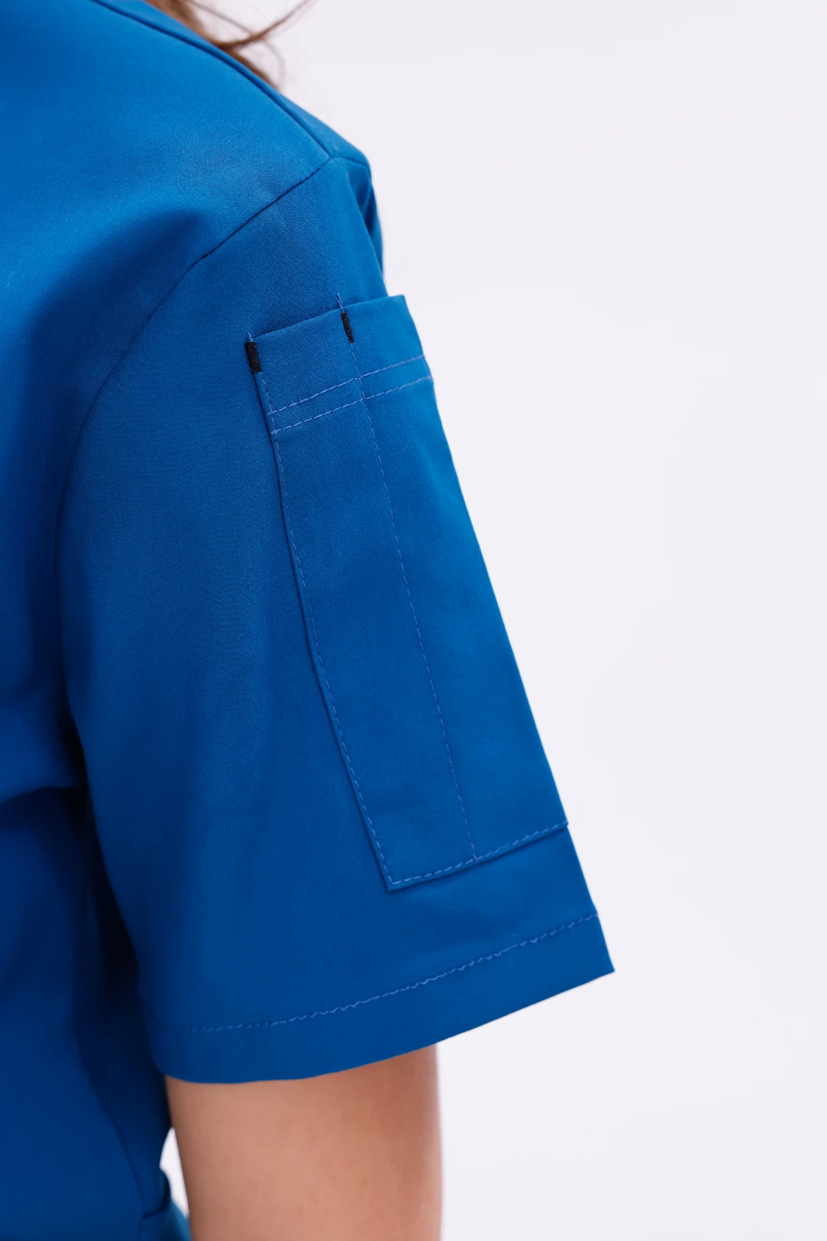 Kadın Apollon Petrol Mavi (Şef-Ceketi & Kısa-Kol) Likralı