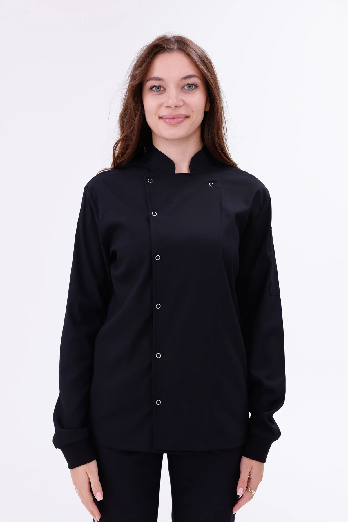 Kadın Apollon Siyah (Şef-Ceketi & Uzun-Kol) Likralı