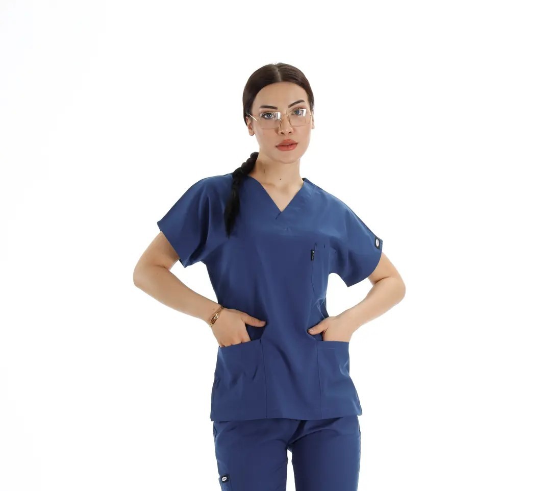 Kadın Y-PRIME Fırtına Mavi (Tek-Üst) Likralı Scrubs