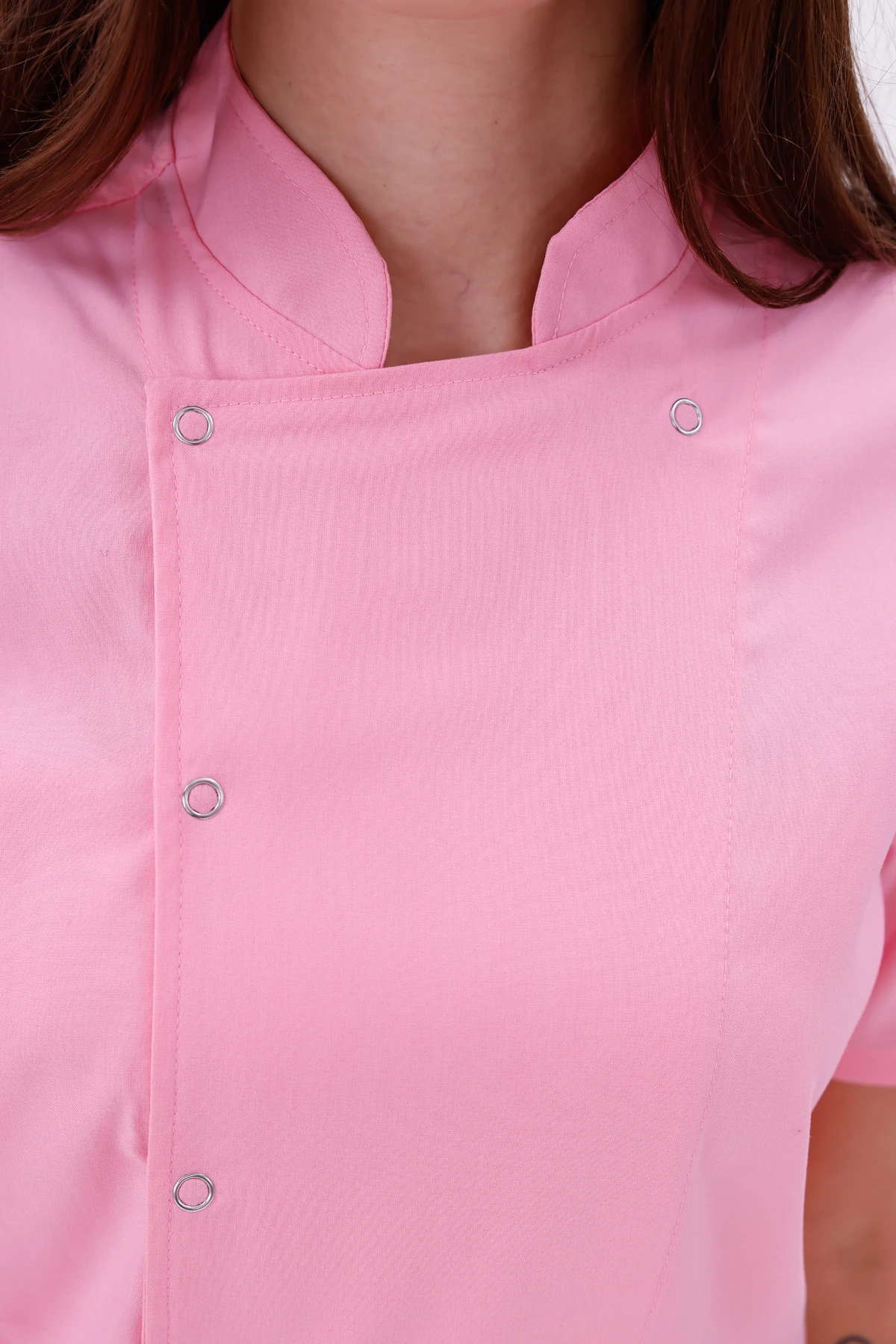 Kadın Apollon Pembe (Şef-Ceketi & Kısa-Kol) Likralı