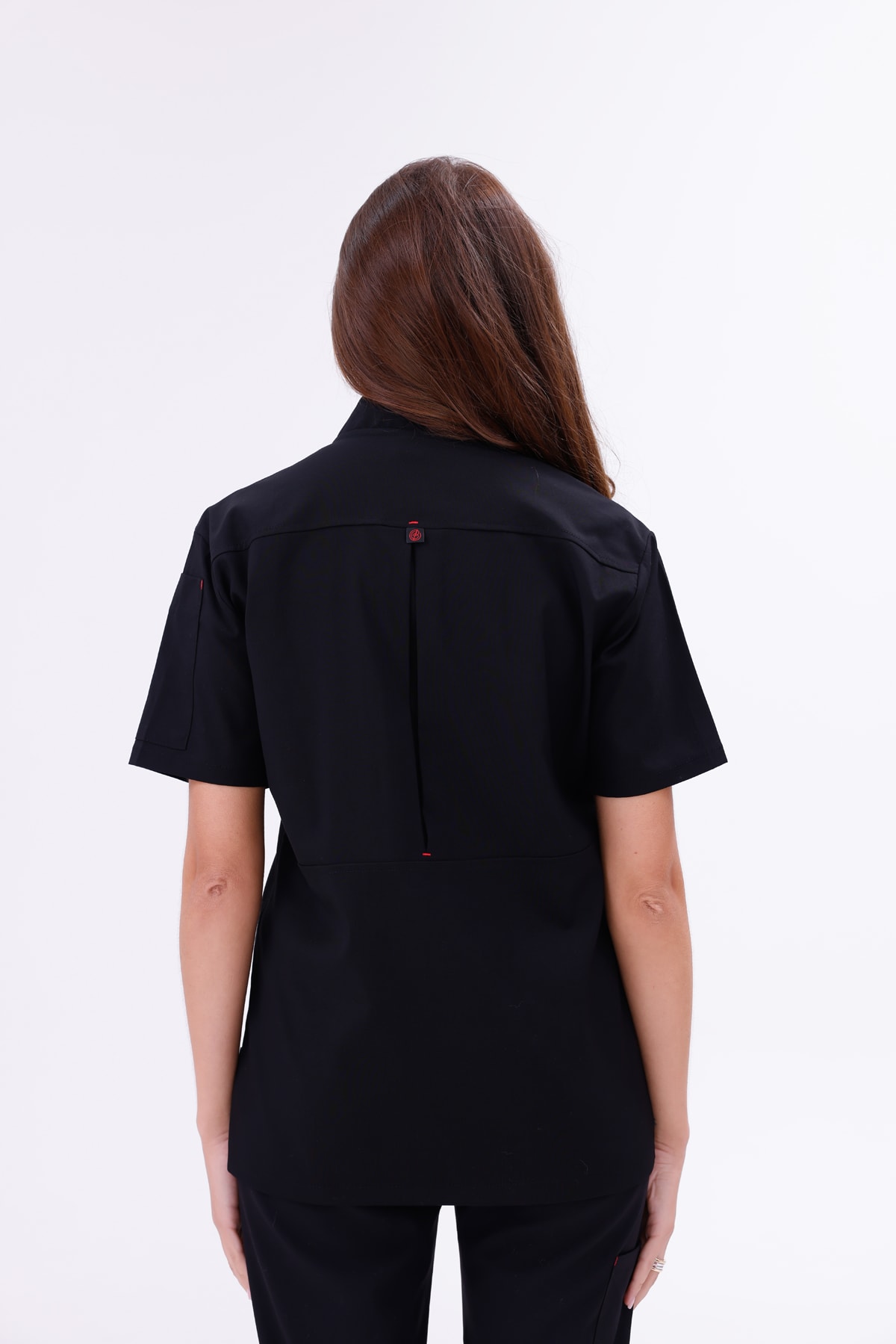 Kadın Apollon Siyah (Şef-Ceketi & Kısa-Kol) Likralı