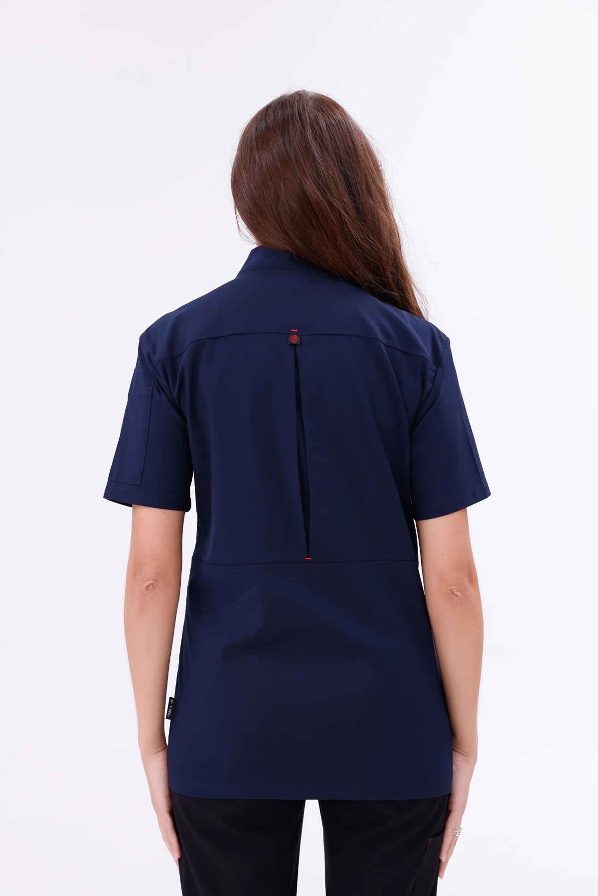 Kadın Apollon Lacivert (Şef-Ceketi & Kısa-Kol) Likralı