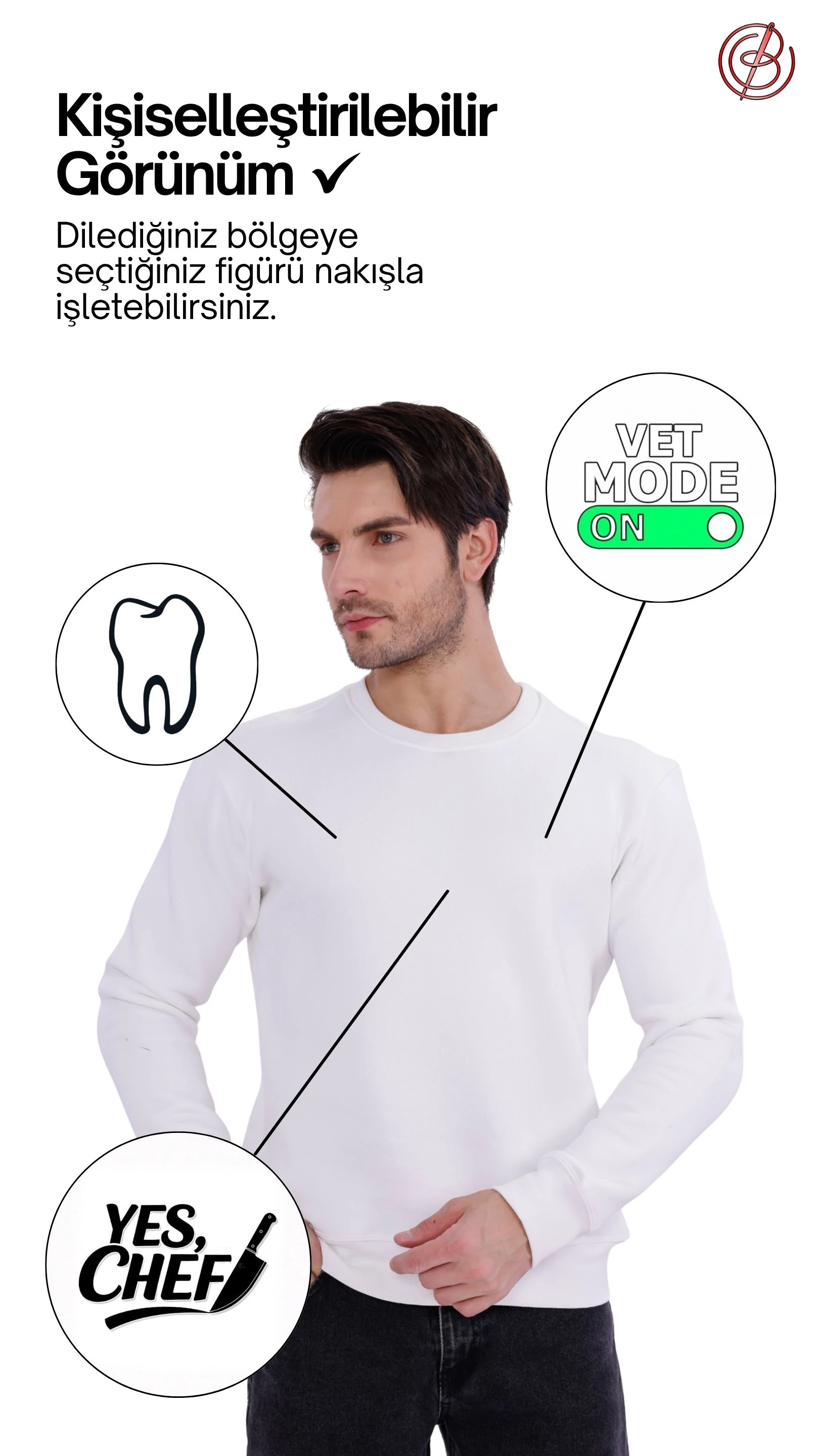 Erkek Nova-Beyaz (Sweatshirt)