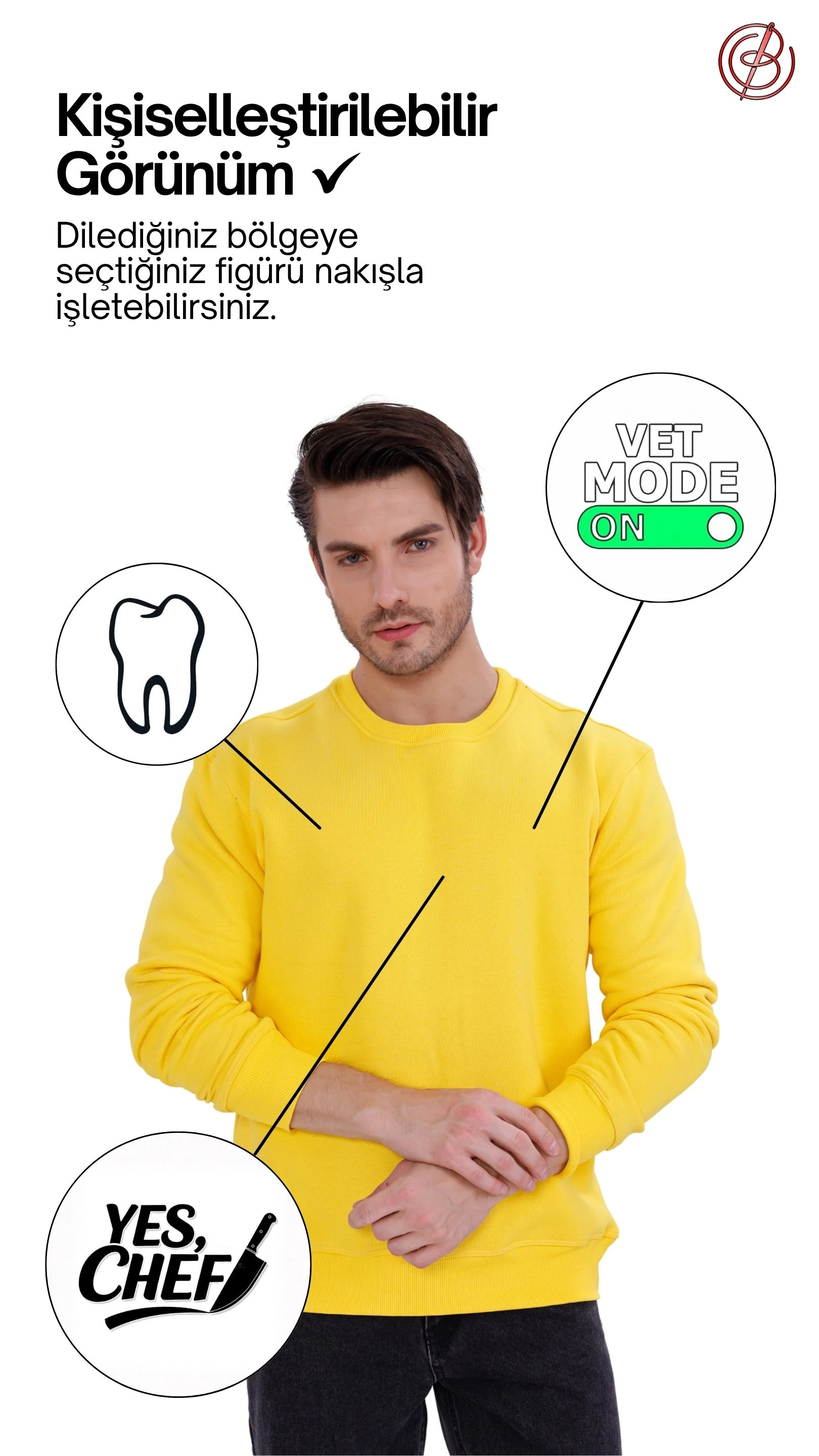 Erkek Nova-Sarı (Sweatshirt)