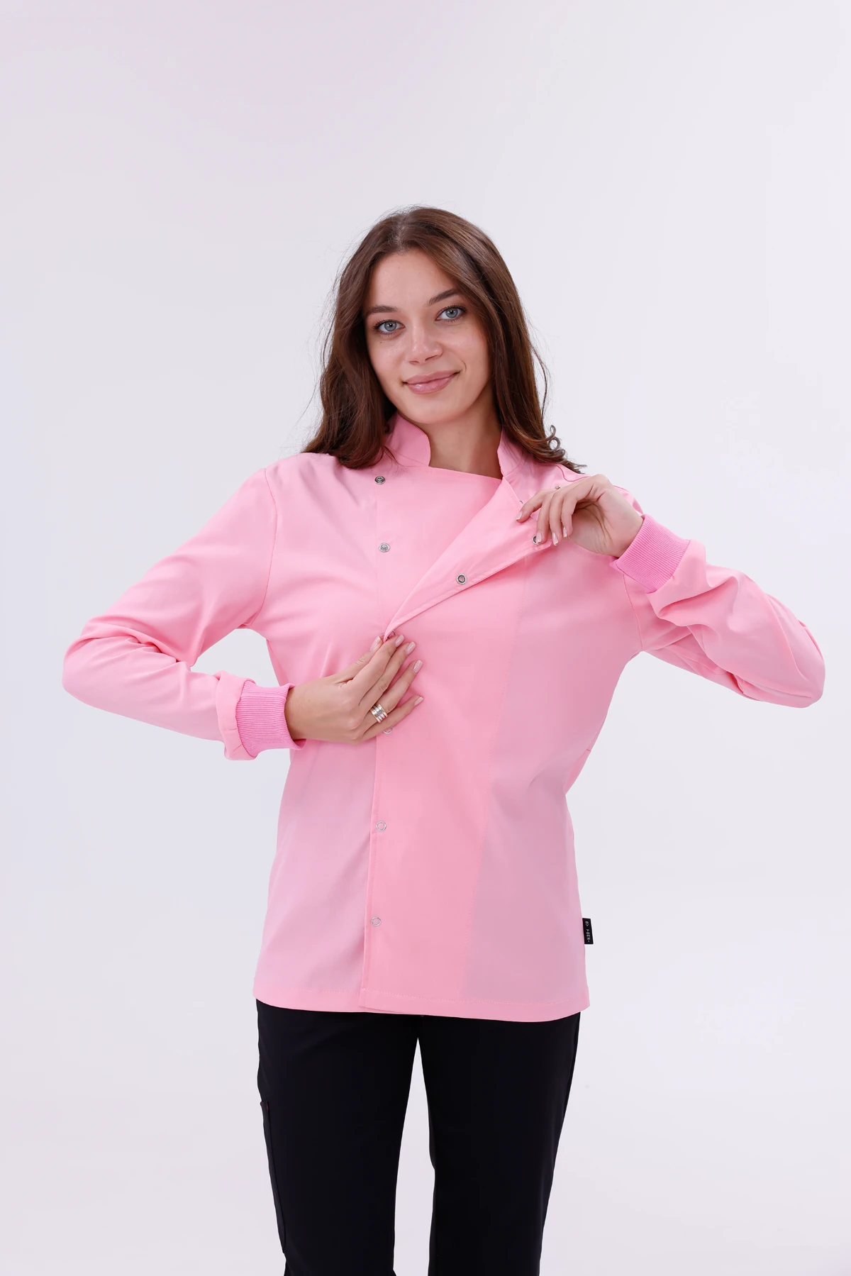 Kadın Apollon Pembe (Şef-Ceketi & Uzun-Kol) Likralı