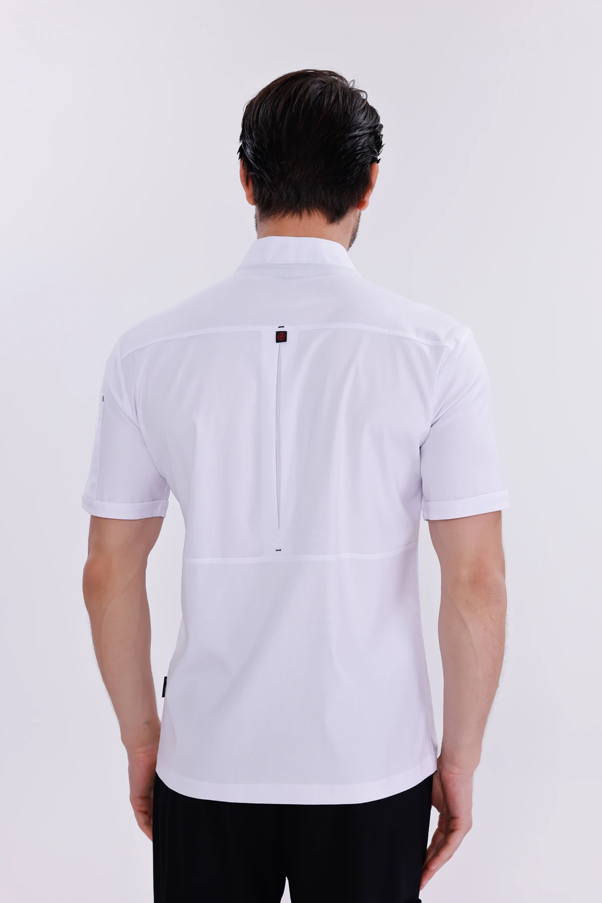 Erkek Apollon Beyaz (Şef-Ceketi & Kısa-Kol) Likralı