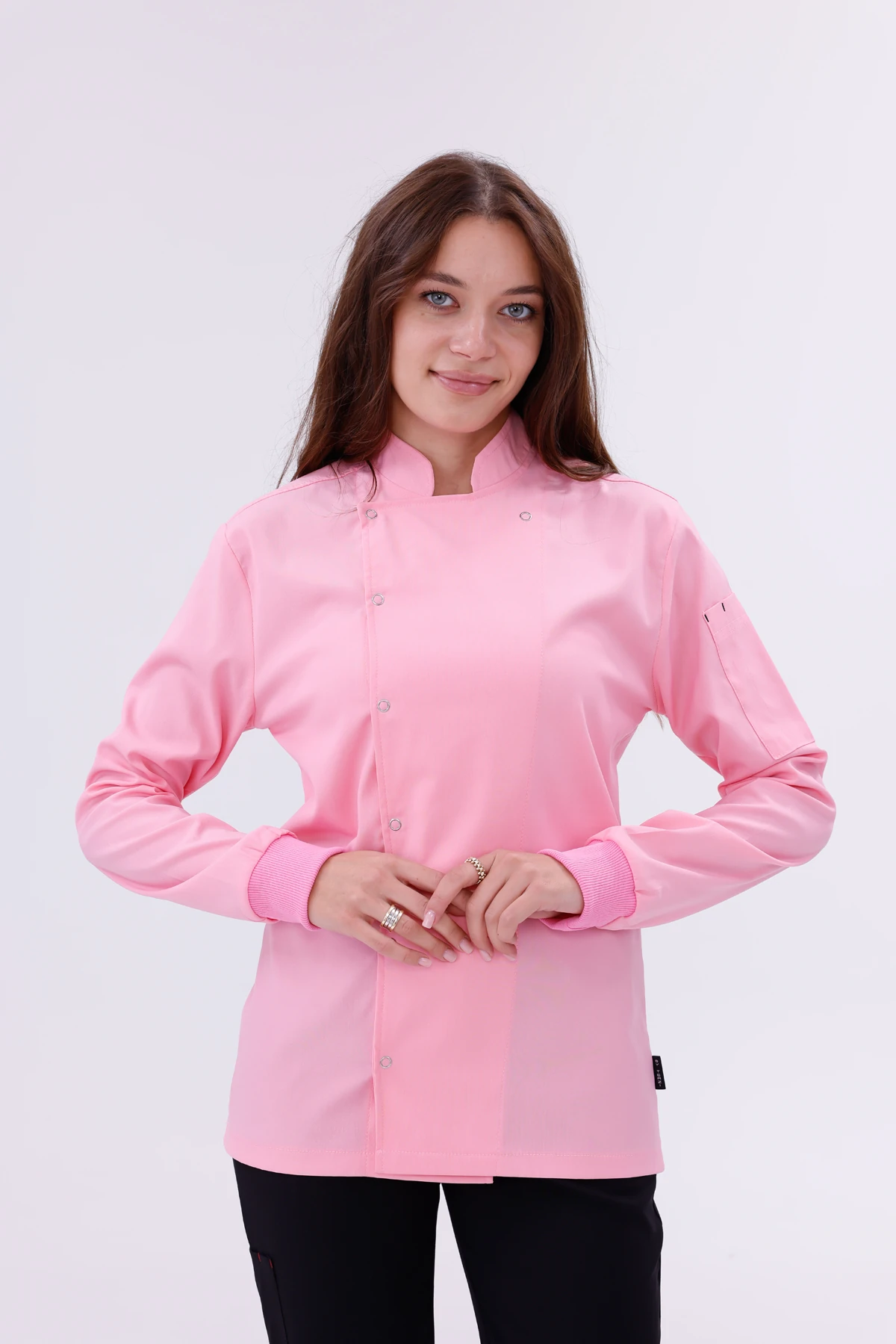 Kadın Apollon Pembe (Şef-Ceketi & Uzun-Kol) Likralı