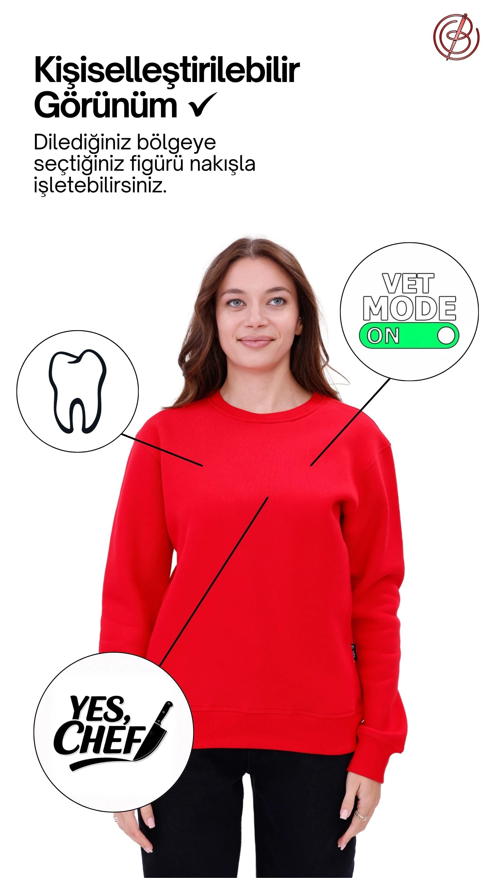 Kadın Nova-Kırmızı (Sweatshirt)