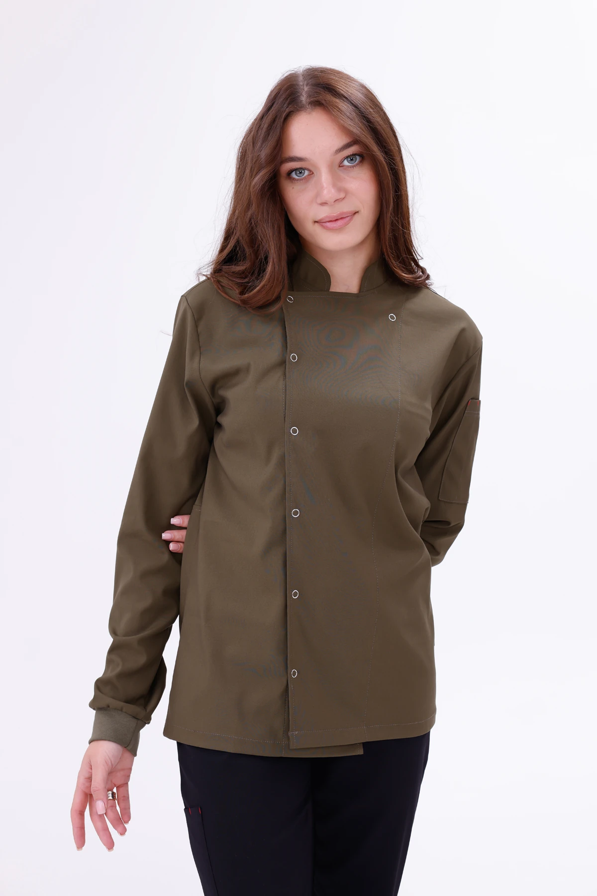 Kadın Apollon Haki (Şef-Ceketi & Uzun-Kol) Likralı