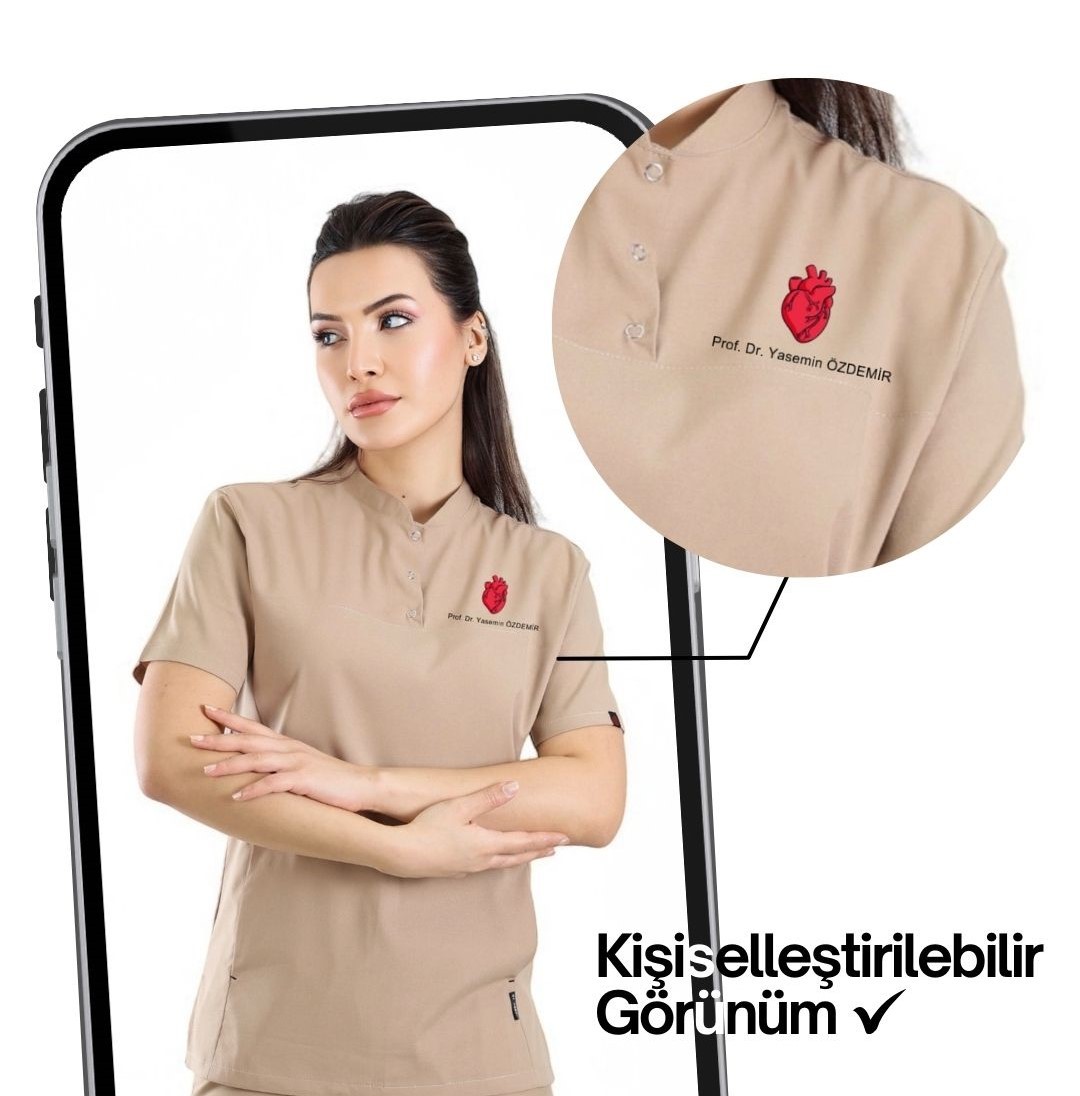 Kadın KYBELE Bordo (Tek-Üst) Likralı Scrubs