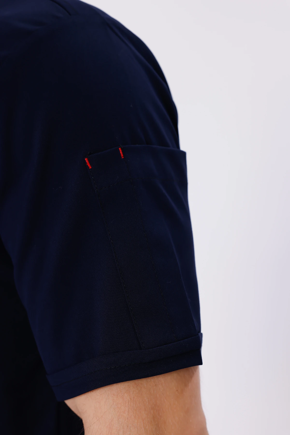 Erkek Apollon Lacivert (Şef-Ceketi & Kısa-Kol) Likralı