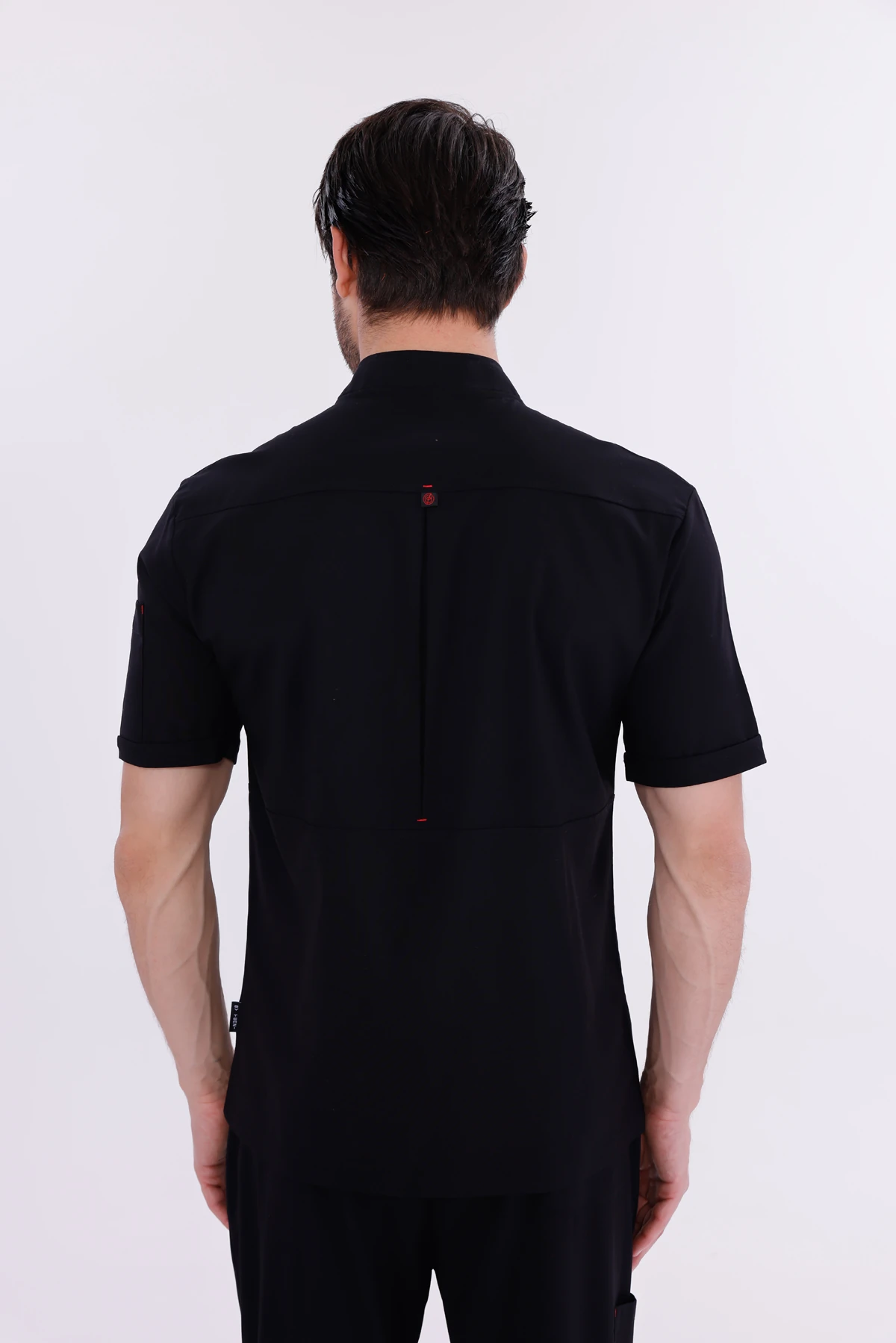 Erkek Apollon Siyah (Şef-Ceketi & Kısa-Kol) Likralı