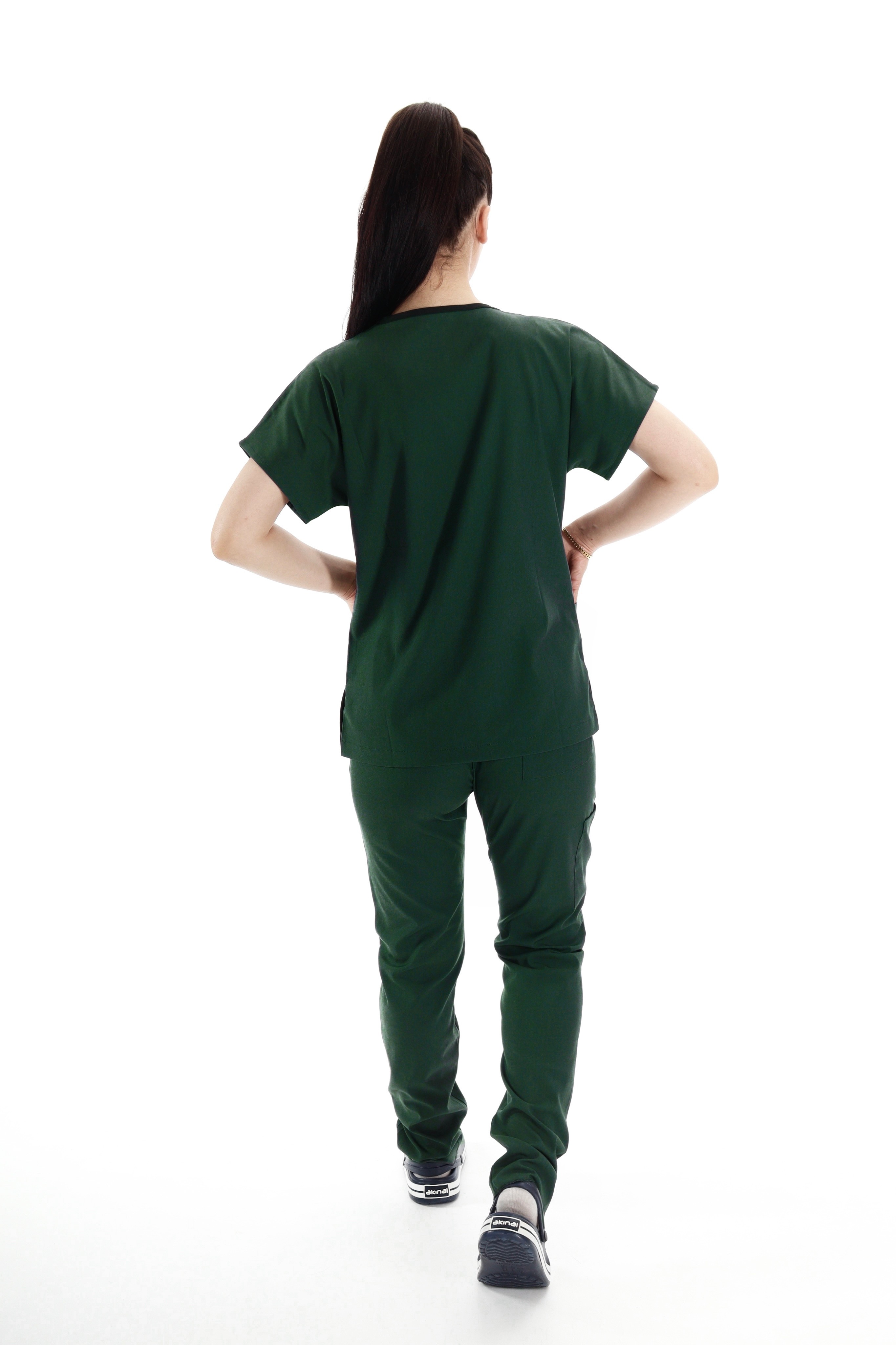 Kadın Y-PRIME Ördek Yeşil (Takım) Likralı Scrubs