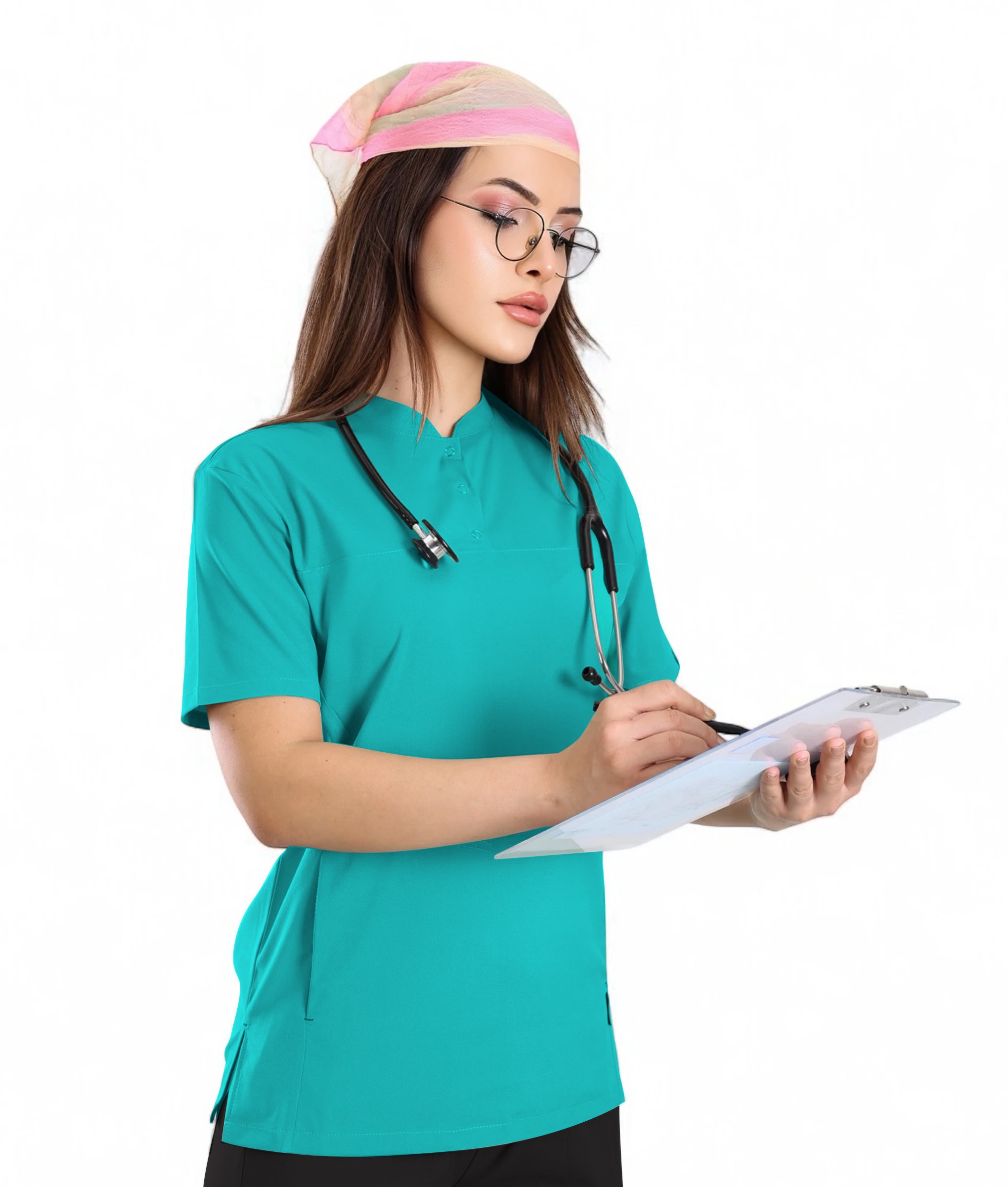 Kadın KYBELE Cerrahi Yeşil (Tek-Üst) Likralı Scrubs