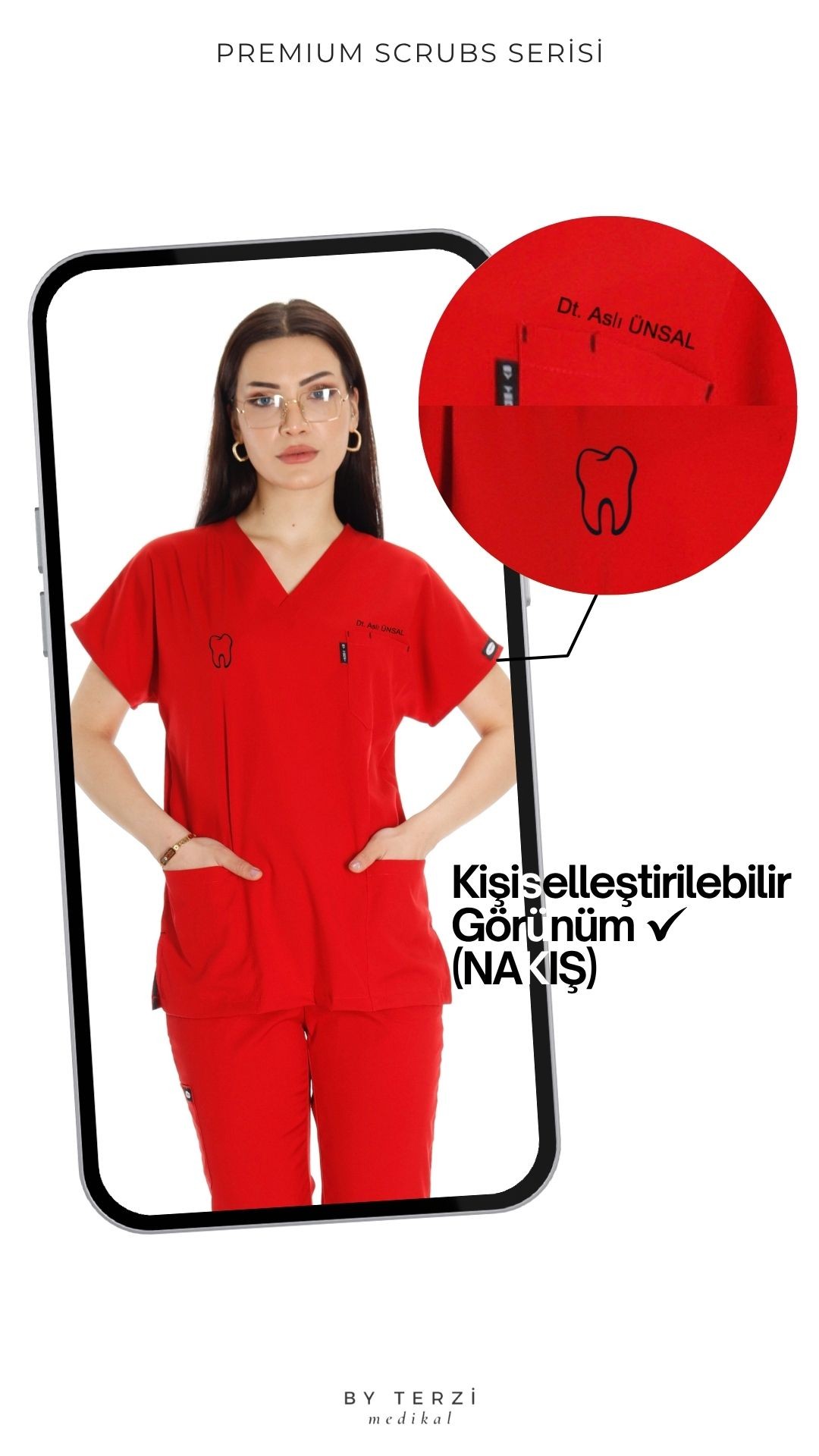 Kadın Y-DESIGN Balloons (Tek-Üst) Likralı Scrubs