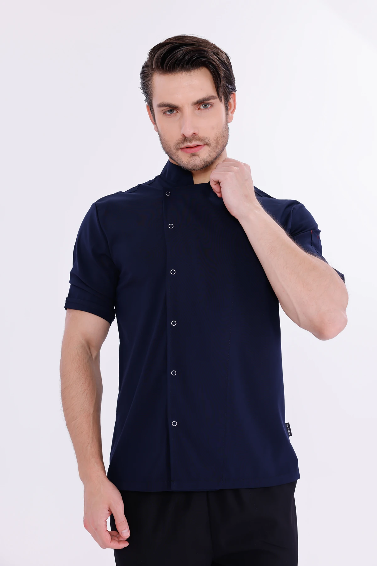 Erkek Apollon Lacivert (Şef-Ceketi & Kısa-Kol) Likralı