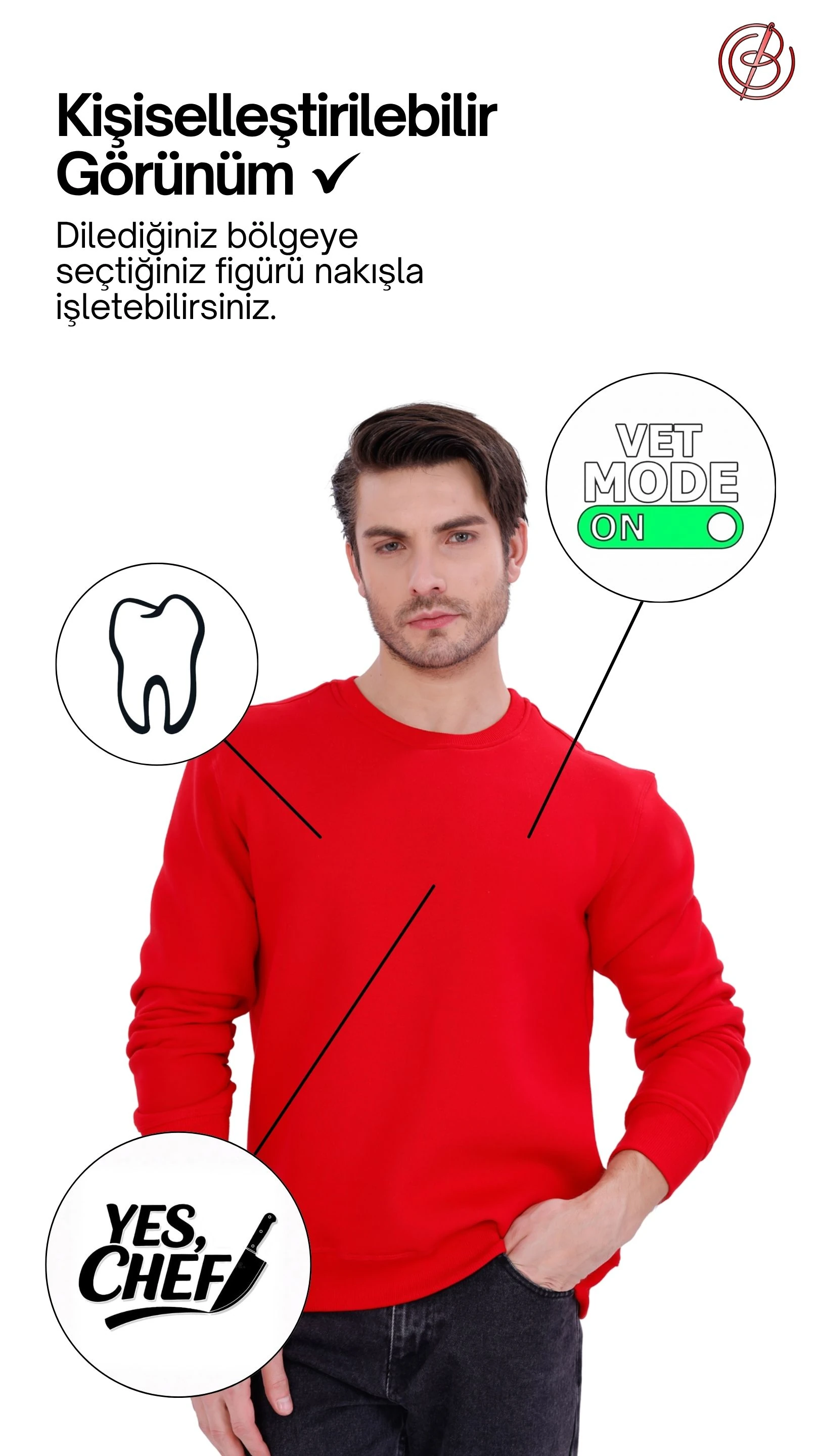 Erkek Nova-Kırmızı (Sweatshirt)