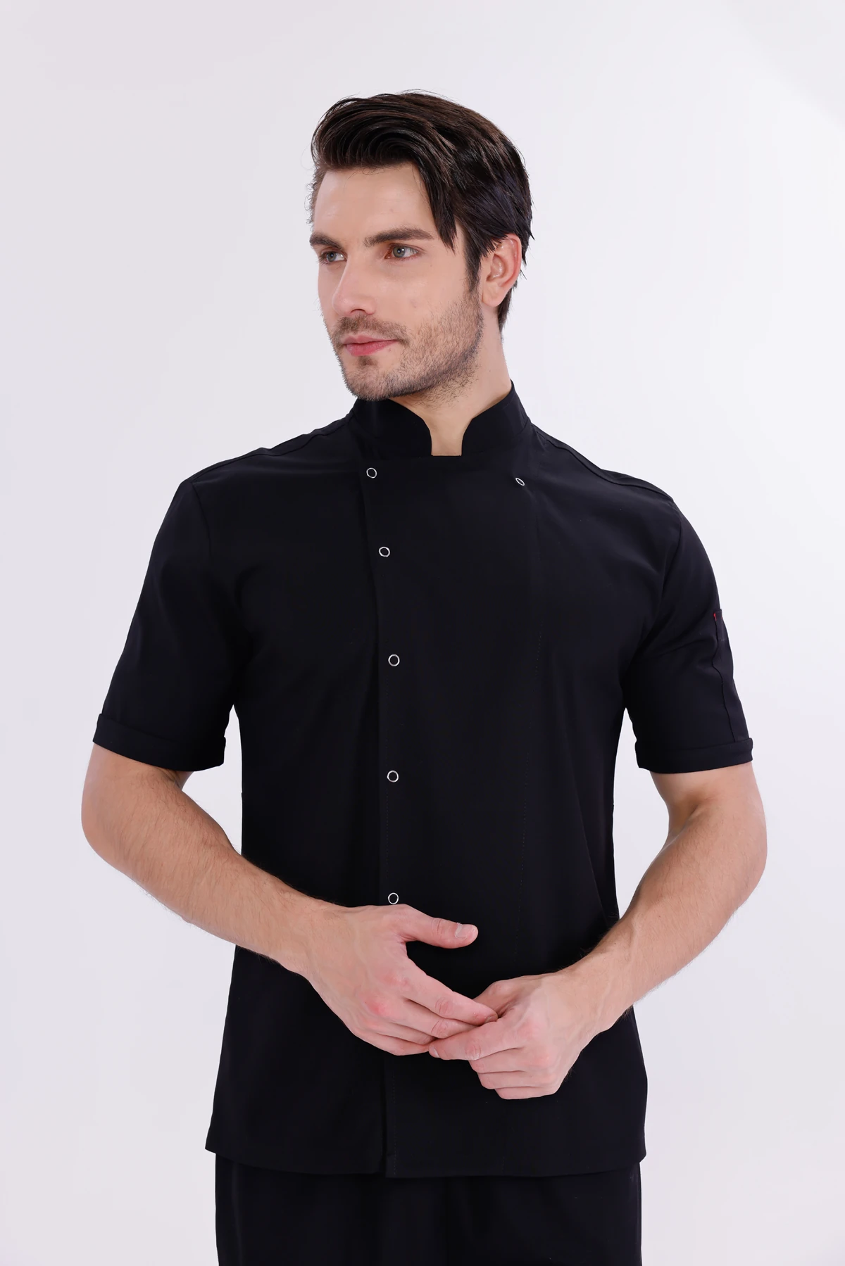 Erkek Apollon Siyah (Şef-Ceketi & Kısa-Kol) Likralı