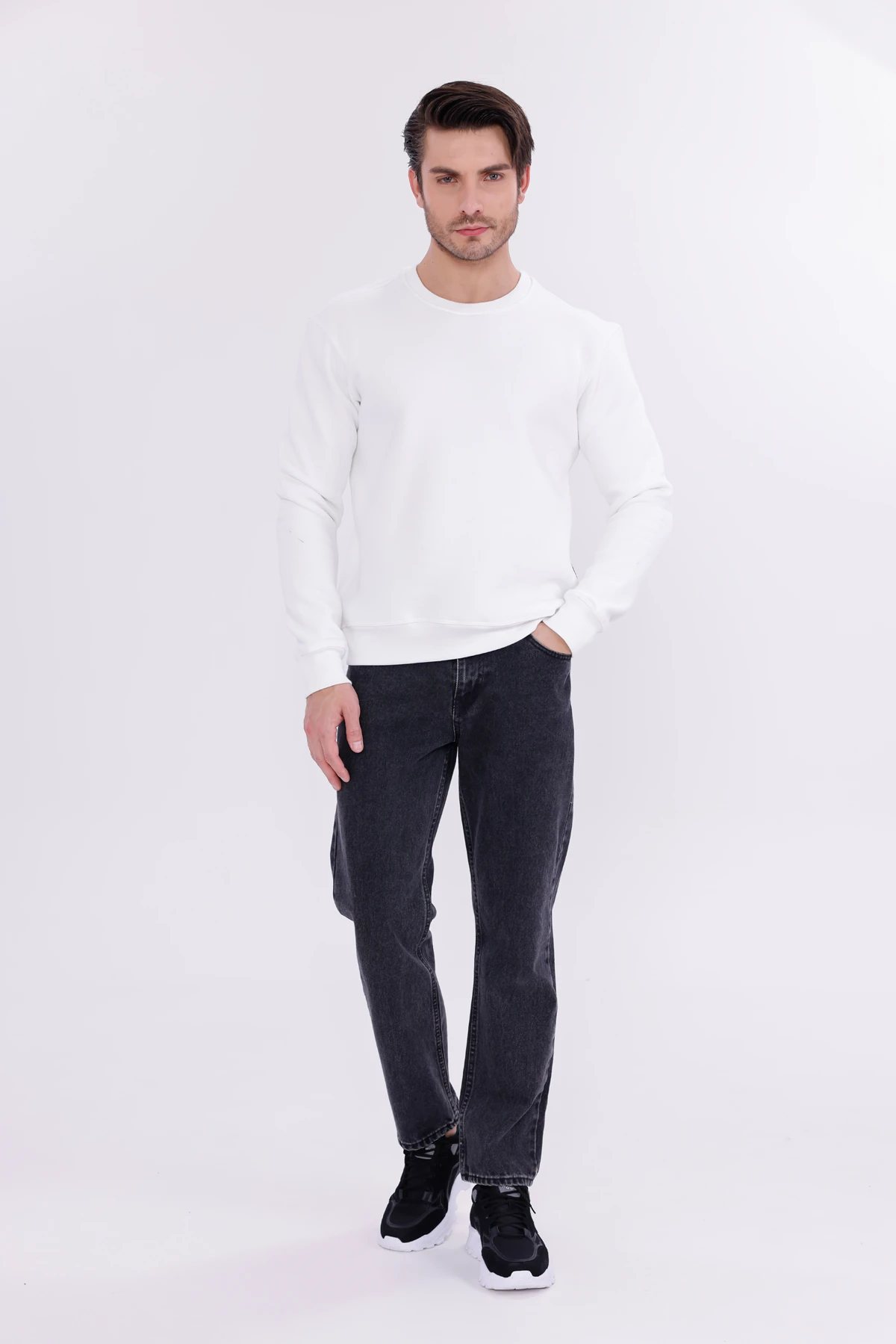 Erkek Nova-Beyaz (Sweatshirt)