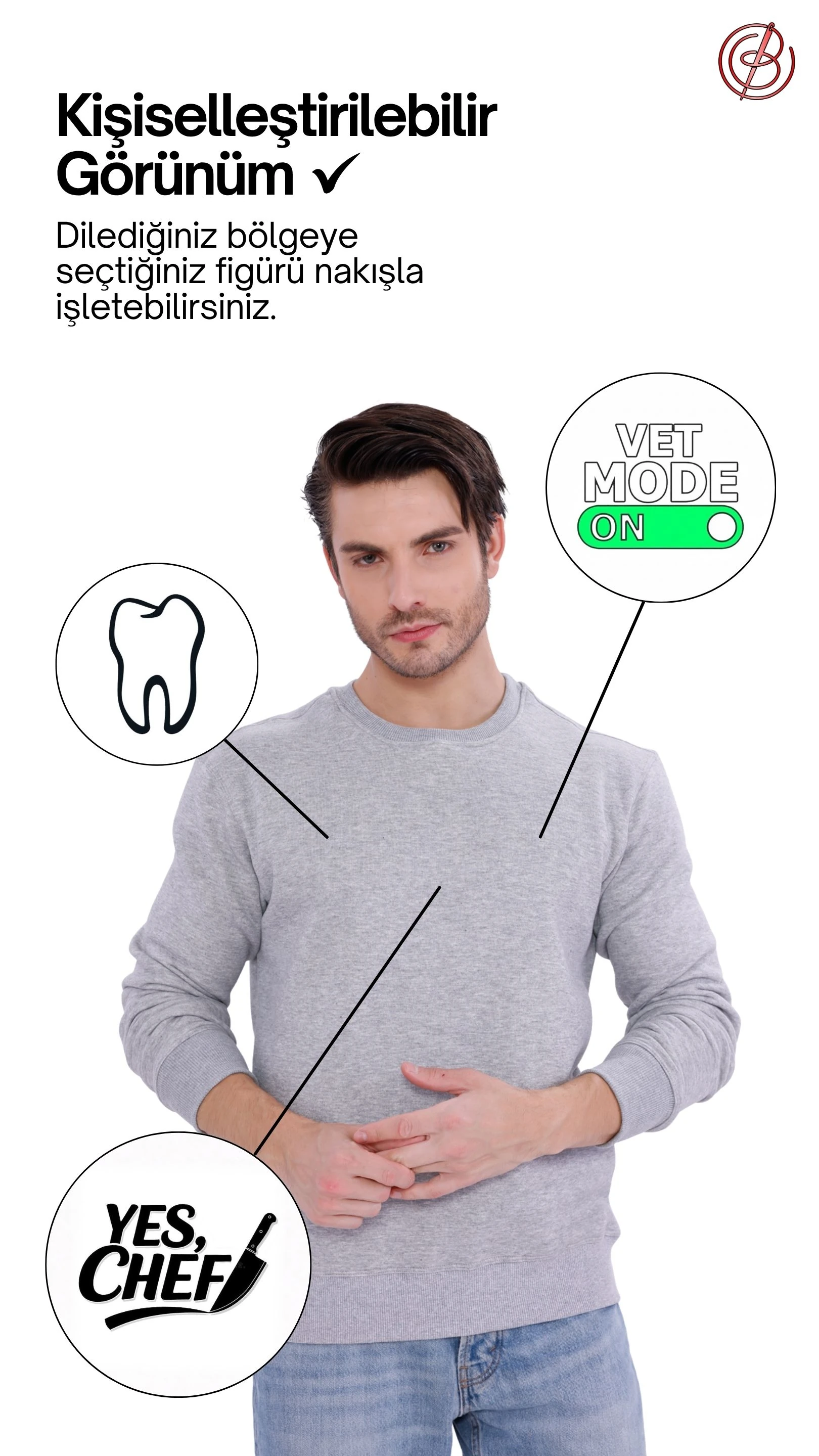 Erkek Nova-Gri (Sweatshirt)