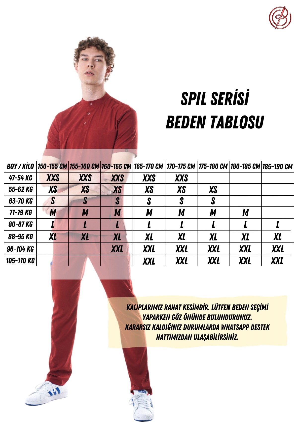 Erkek SPIL Antrasit (Takım) Likralı Scrubs