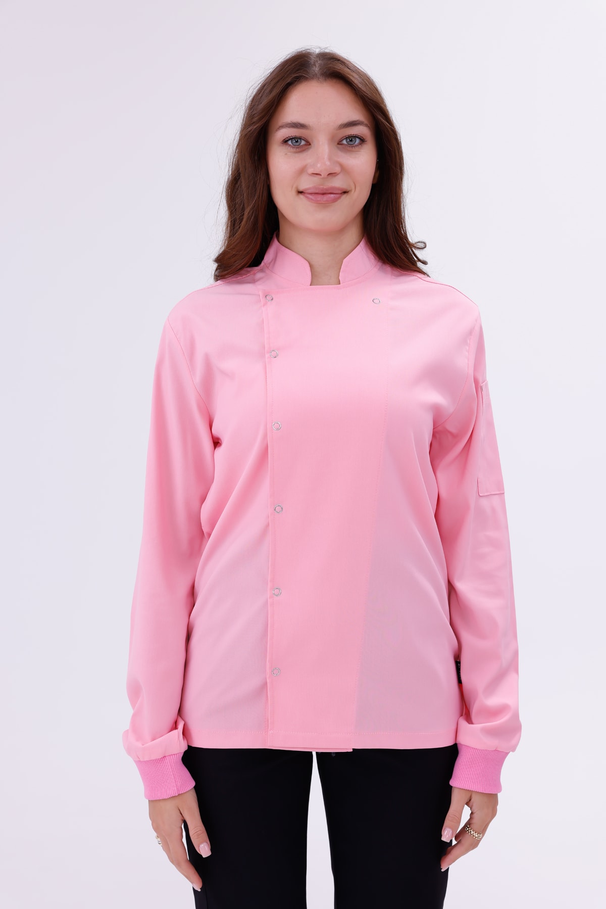 Kadın Apollon Pembe (Şef-Ceketi & Uzun-Kol) Likralı