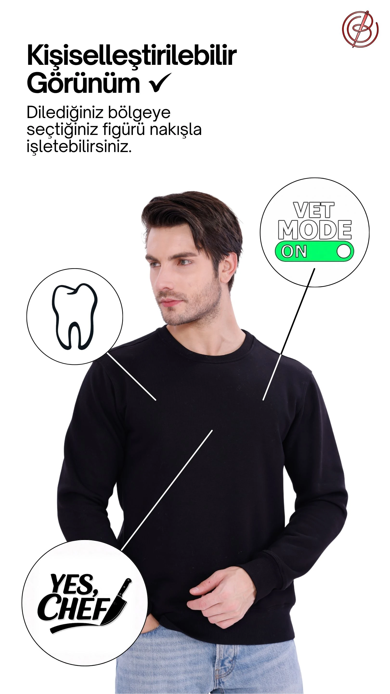 Erkek Nova-Siyah (Sweatshirt)