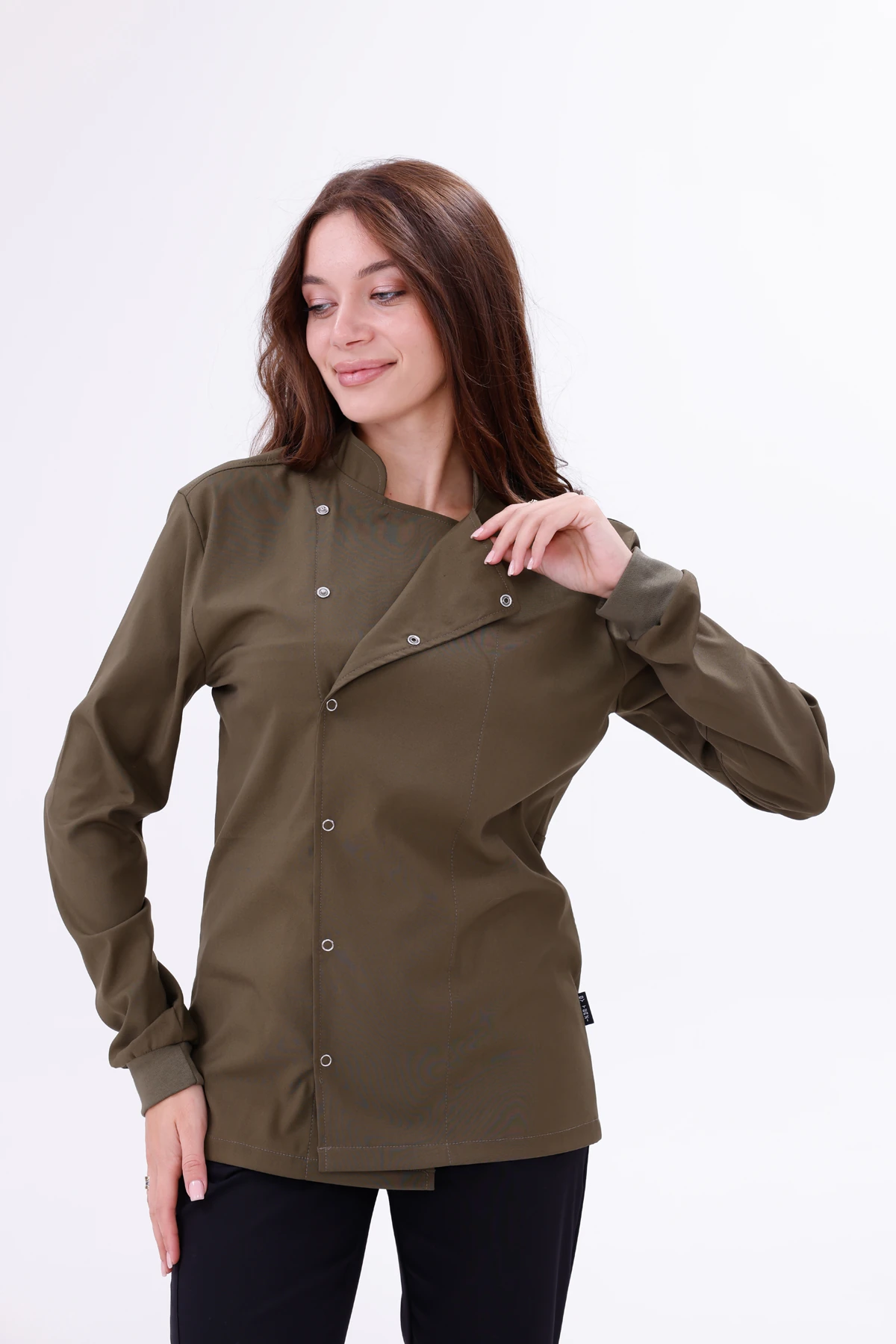 Kadın Apollon Haki (Şef-Ceketi & Uzun-Kol) Likralı