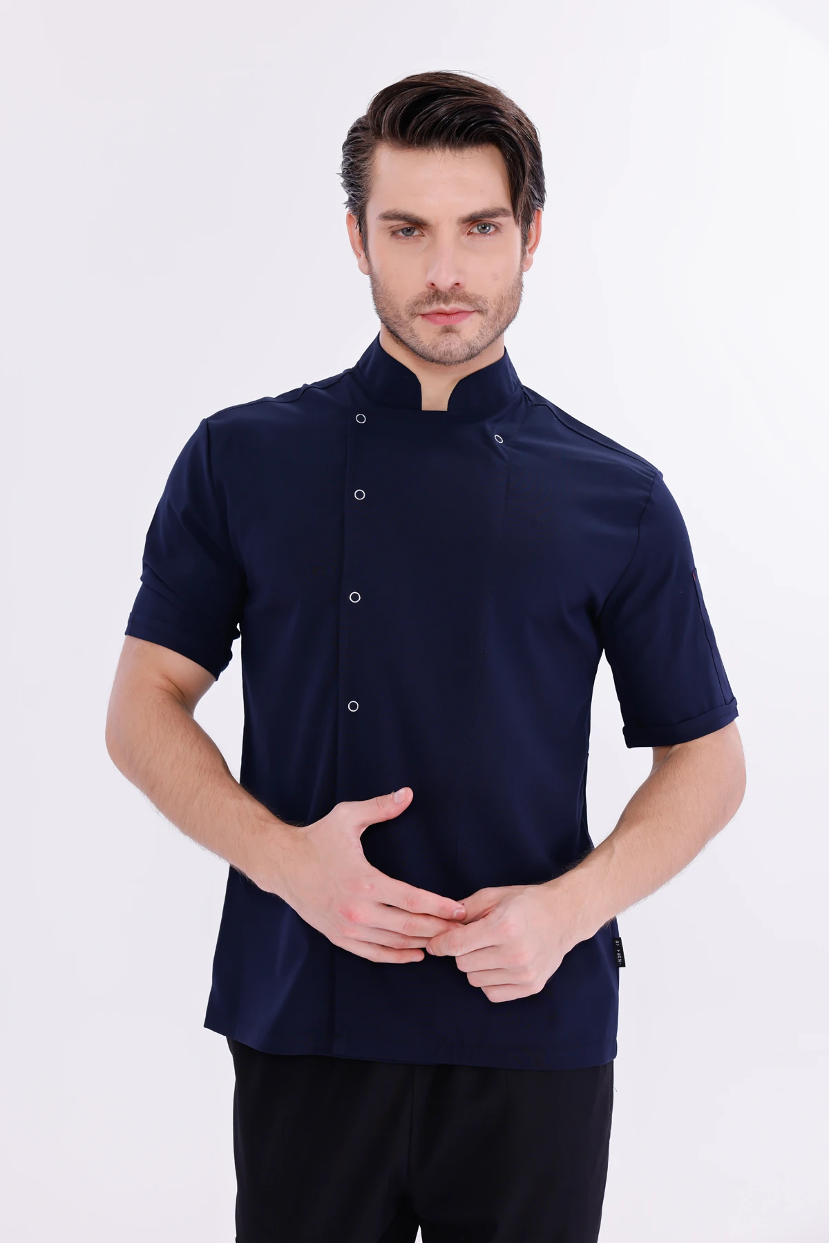 Erkek Apollon Lacivert (Şef-Ceketi & Kısa-Kol) Likralı